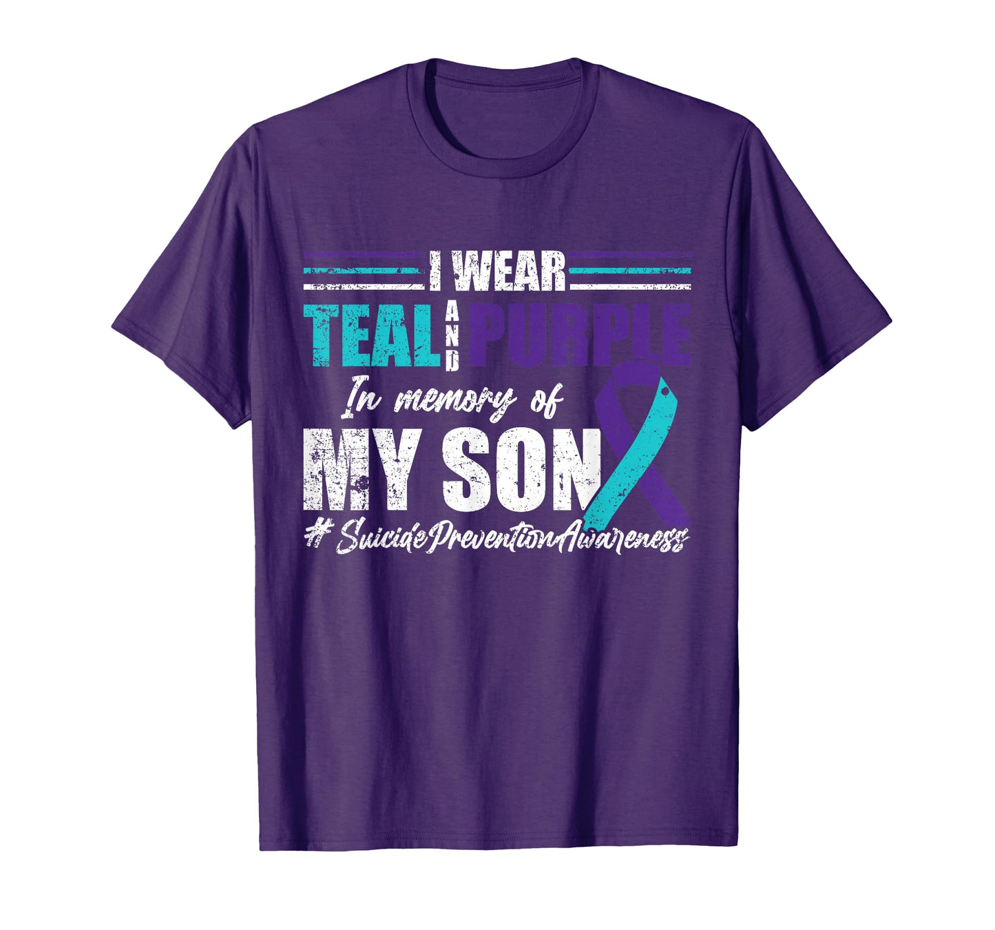 Suicide Depression Teal Purple For Son Prevention T-Shirt