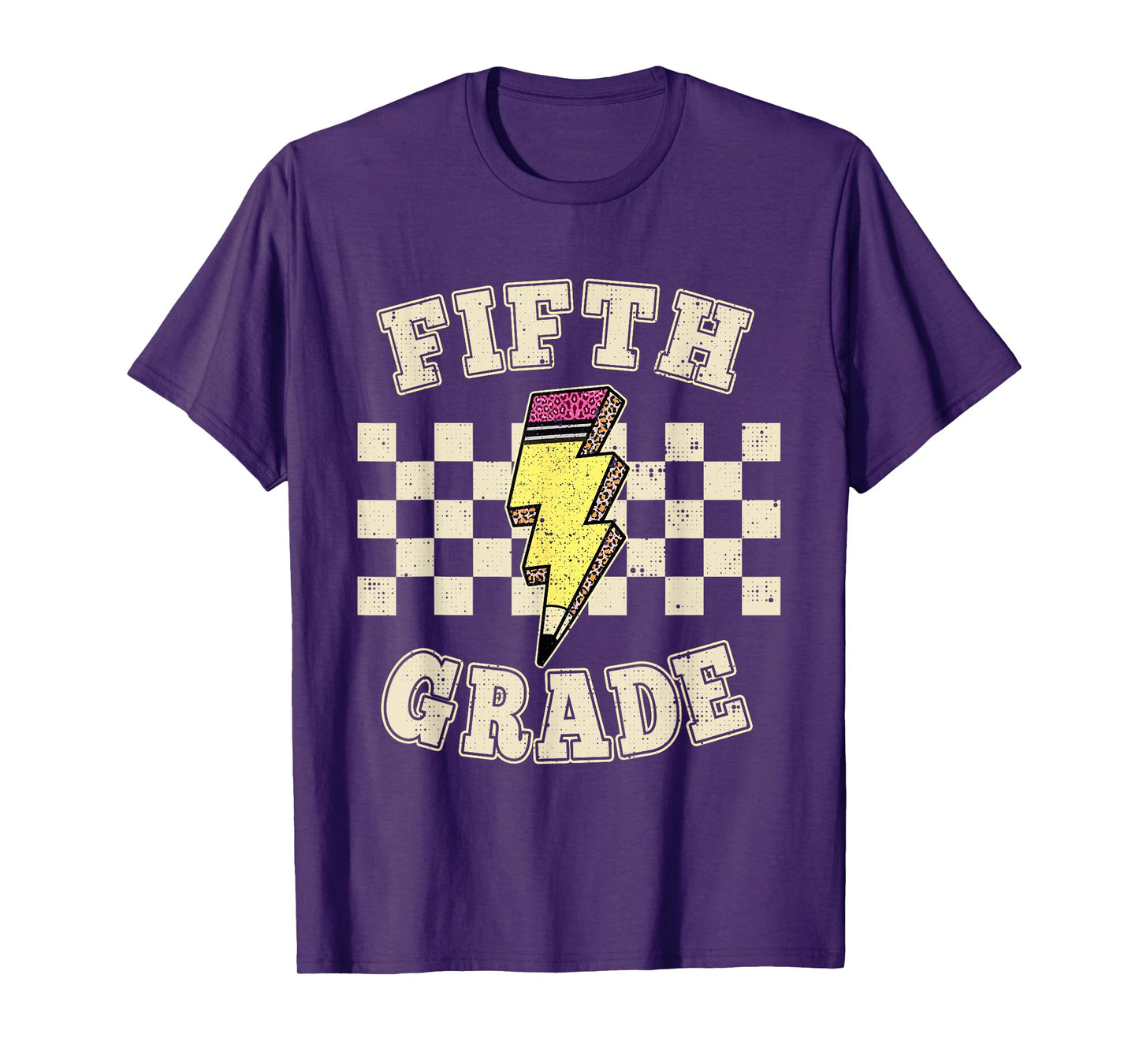 Retro 5th Fifth Grade Teacher Lightning Bolt Teacher Kids T-Shirt