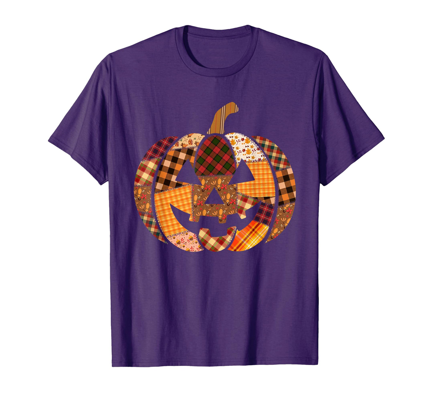 Colorful Floral Horror Carved Pumpkin Costume Halloween T-Shirt