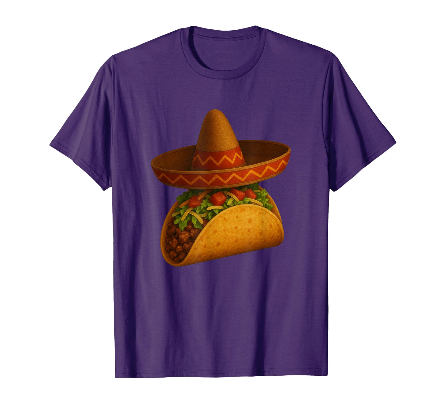 Taco Burrito Wearing Sombrero Funny Mexican Food Fiesta T-Shirt