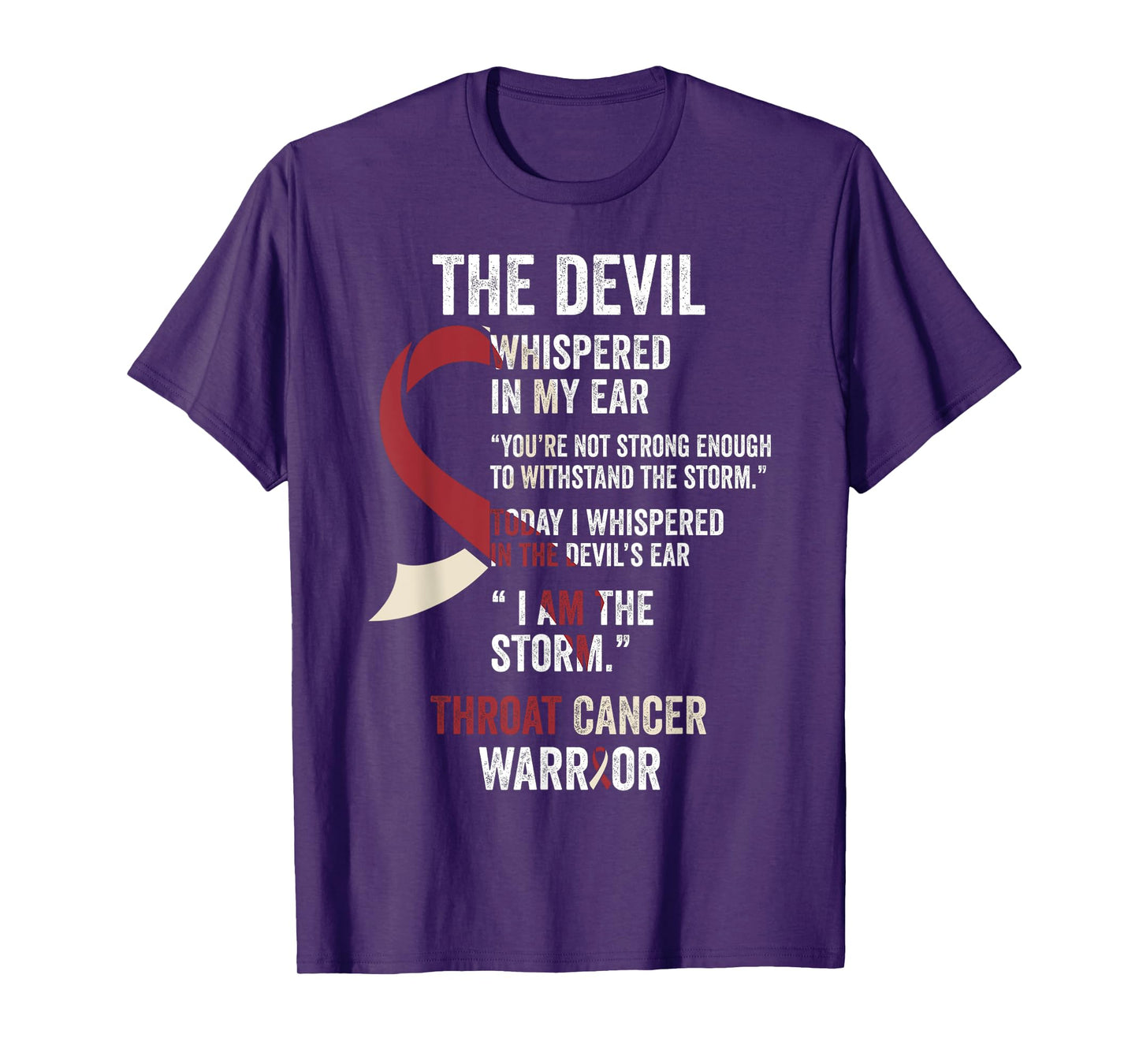 The Devil- Throat Cancer Awareness Supporter Ribbon T-Shirt