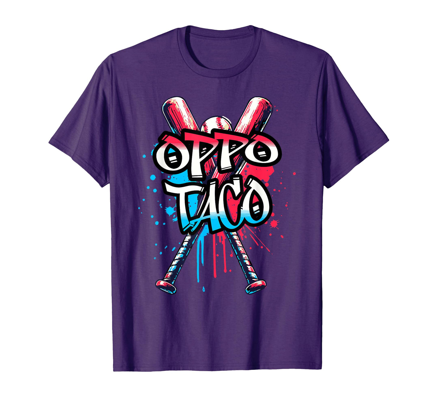 Funny Baseball Oppo Taco Ice Cream Drip Bats T-Shirt
