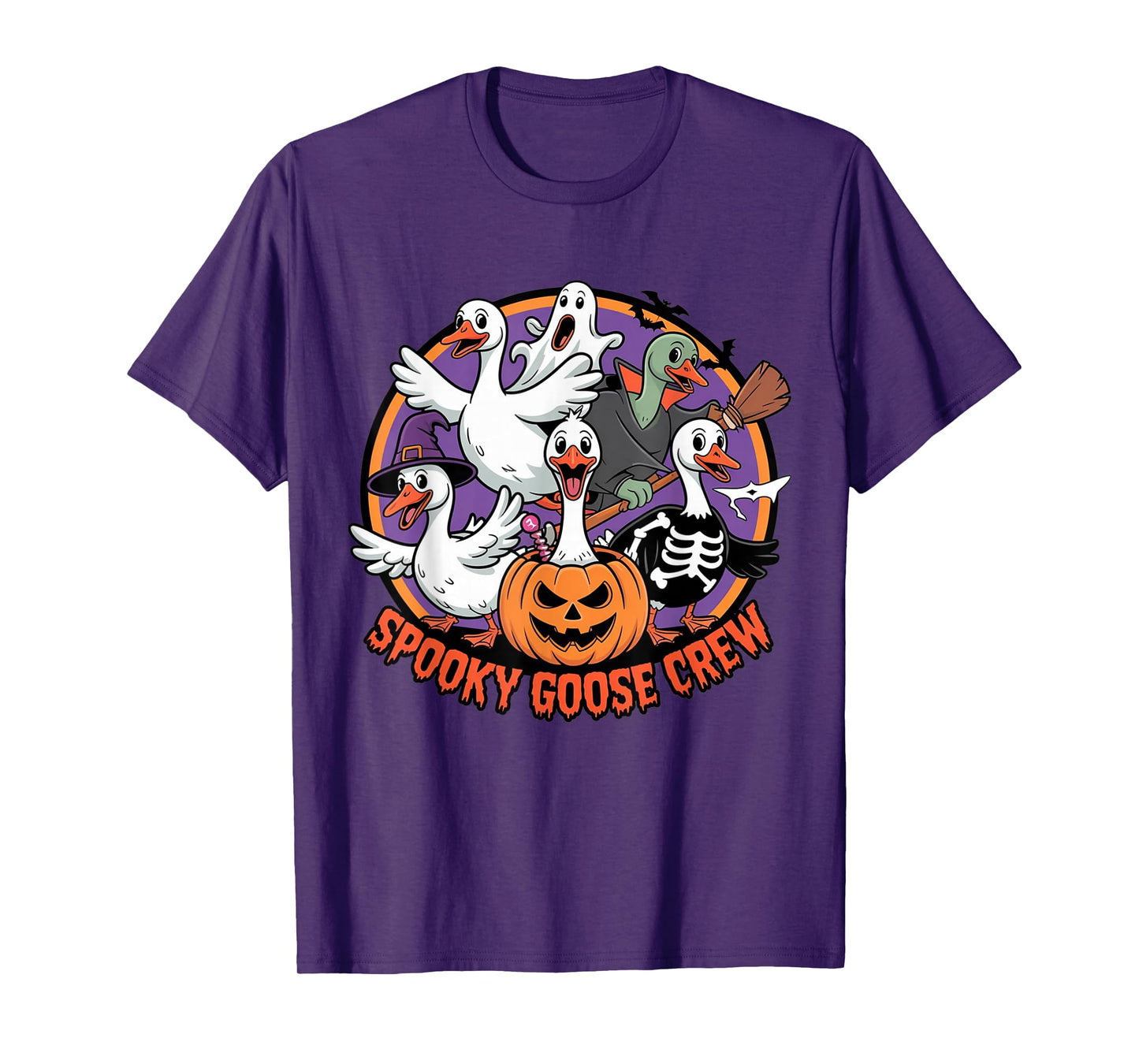 Spooky Goose Crew Funny Halloween Costume Party T-Shirt