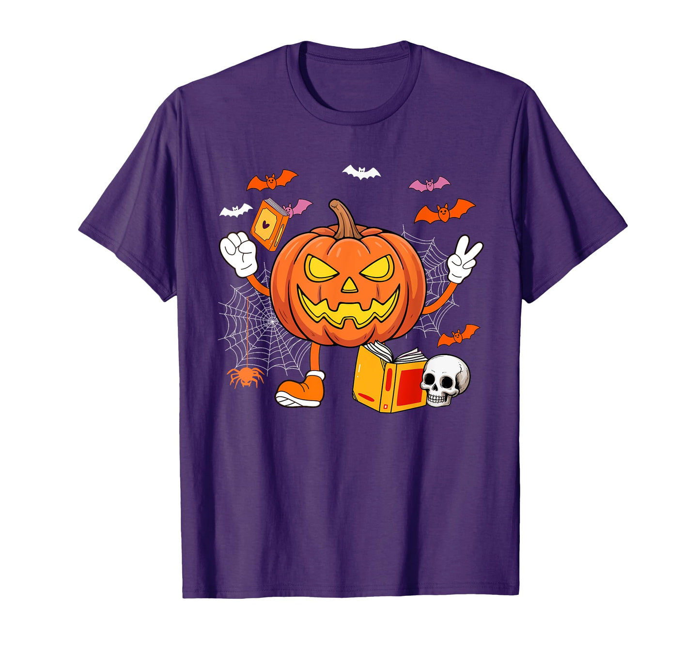 Librarian Job Horror Carved Pumpkin Halloween Costume Team T-Shirt