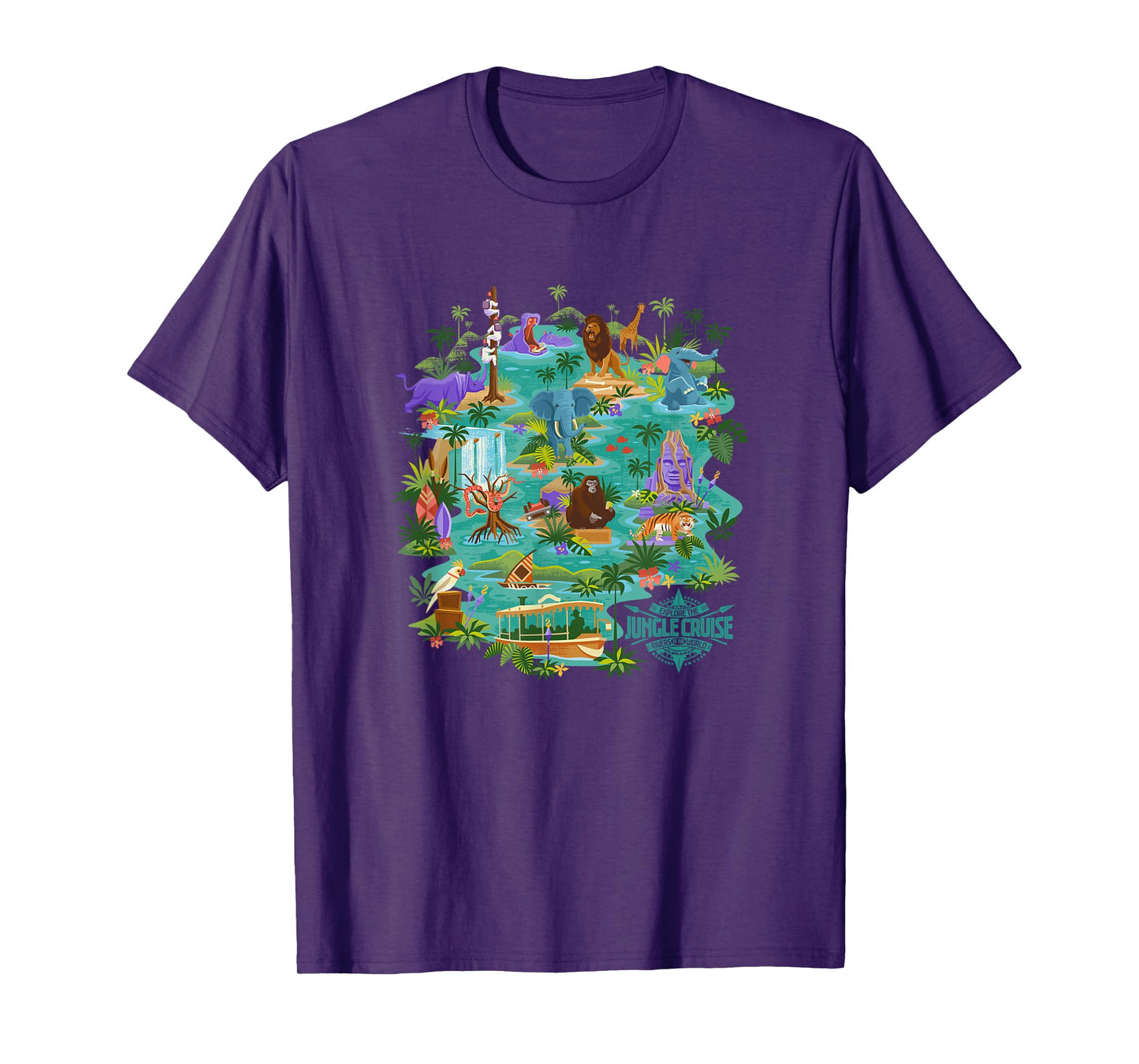 Disney Jungle Cruise Explore The Rivers Of The World Map T-Shirt