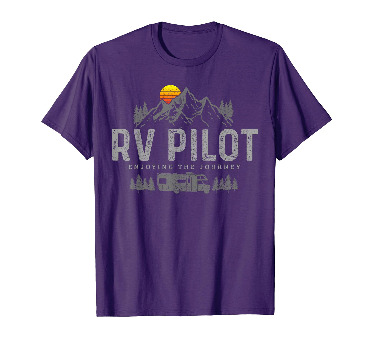 RV Pilot Vintage Mountains Camping Road Trip Camper Gift T-Shirt