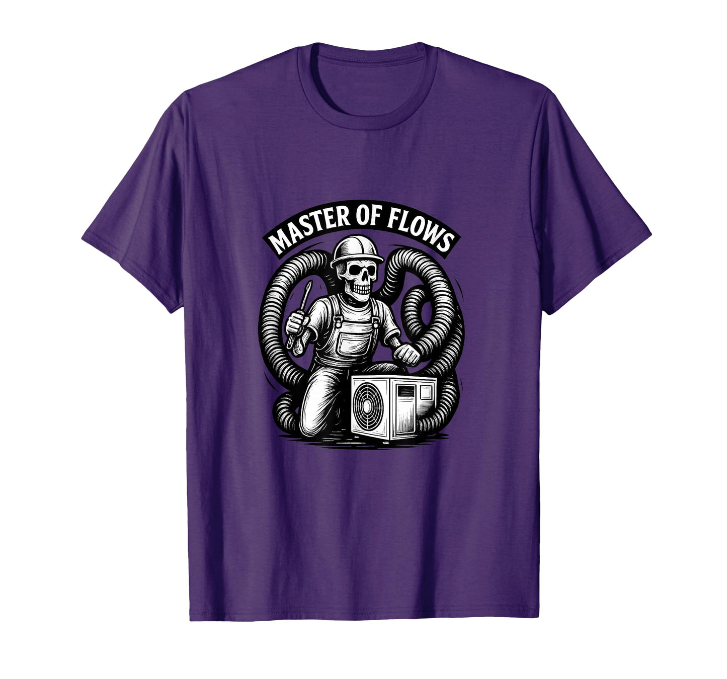Master of Flows HVAC Skeleton Design for Cooling and Heating T-Shirt