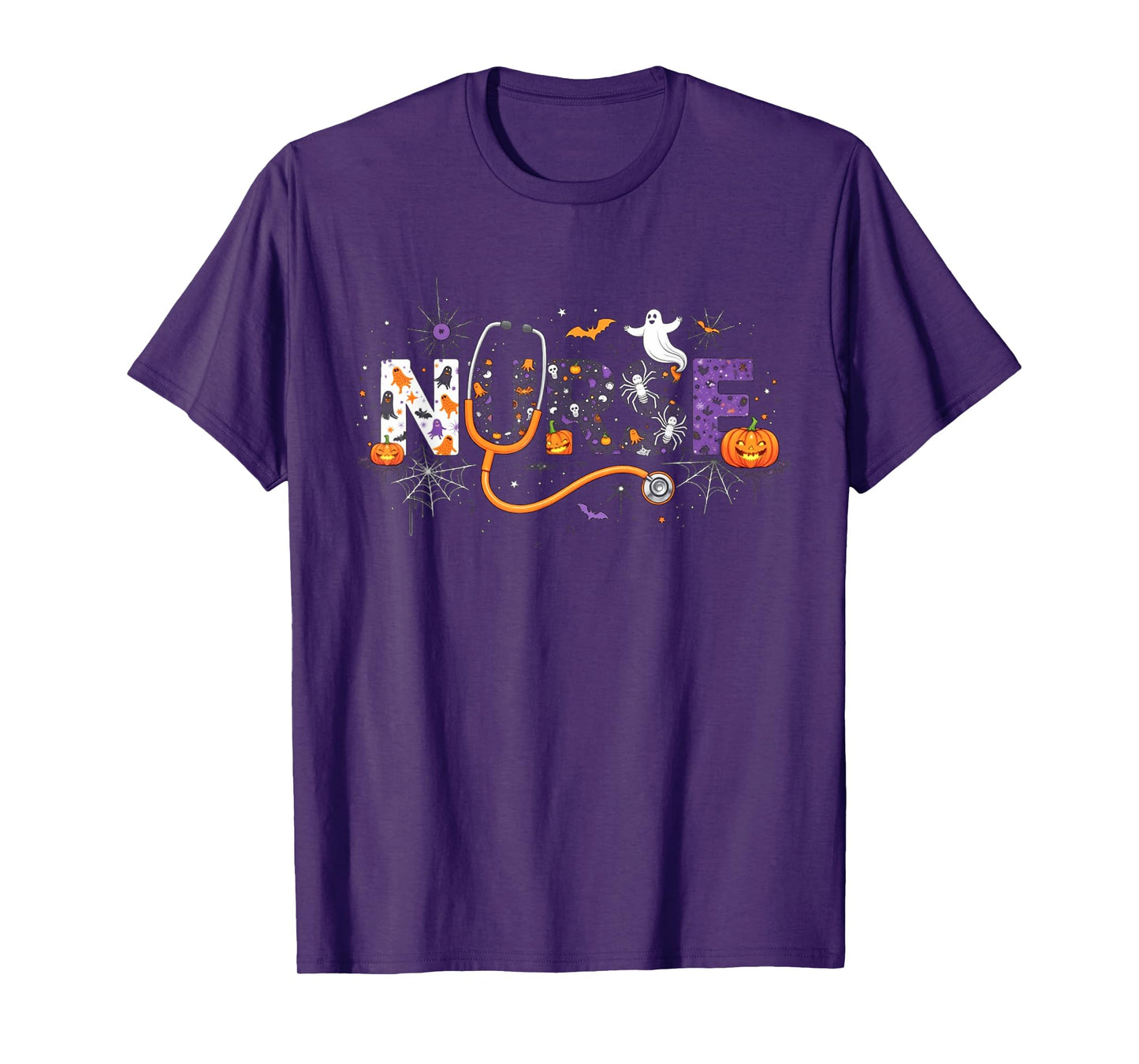 Halloween Nurse 2025 Funny Letter Nursing School Life Fall T-Shirt