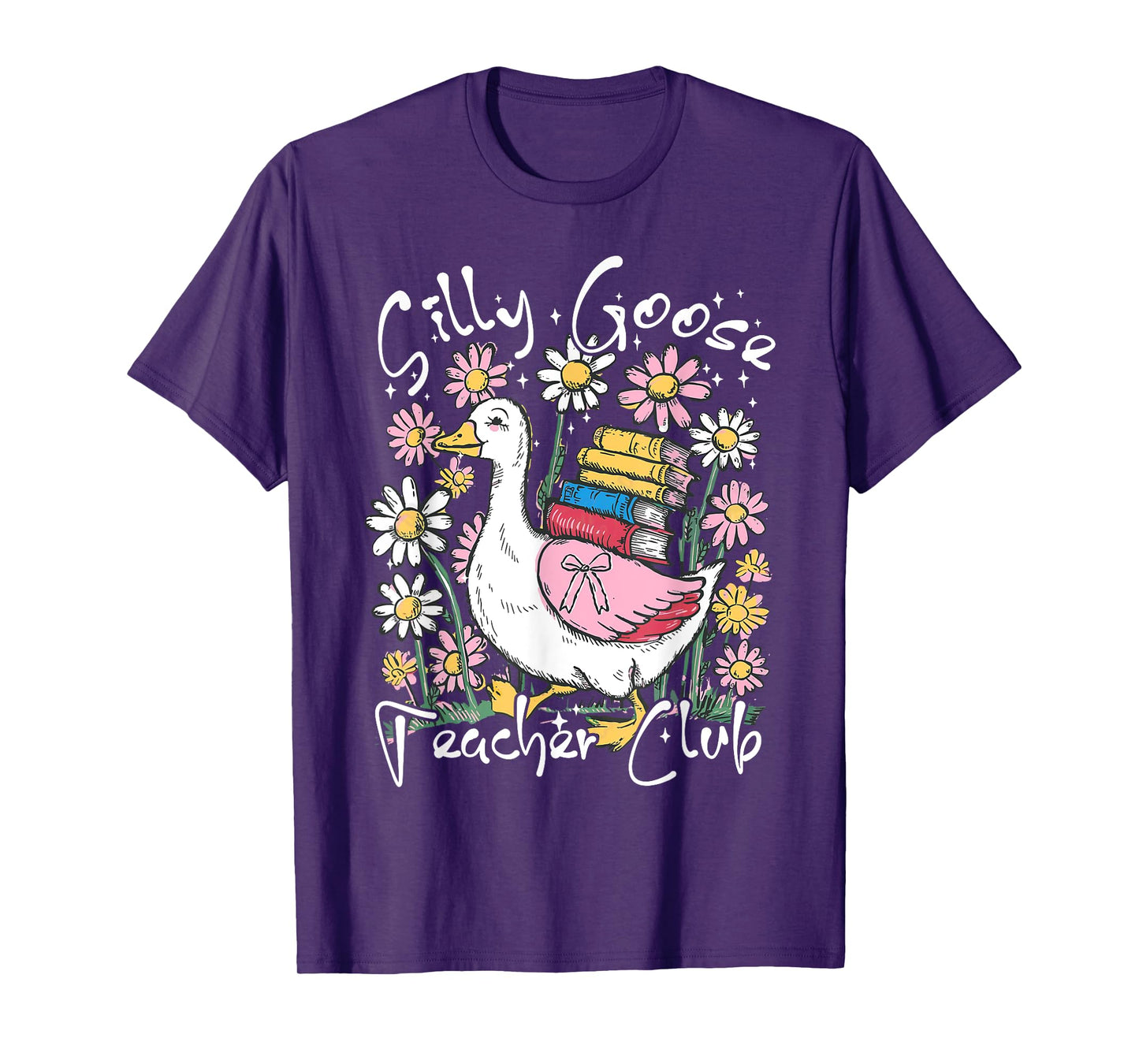 Silly Goose Teacher Club Wildflower First Day Back To School T-Shirt