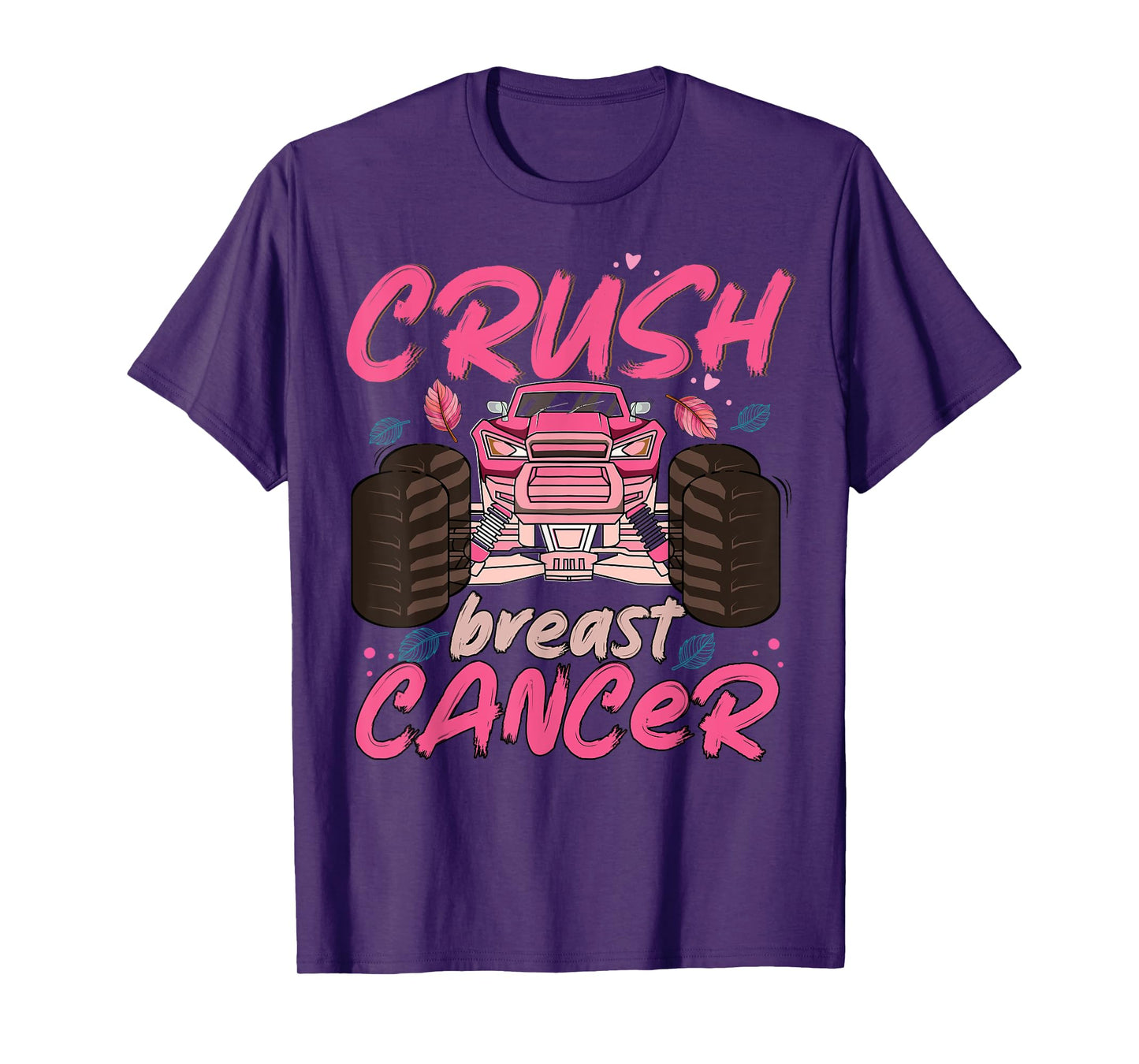 Crush Cancer Monster Truck Breast Cancer Awareness Toddler T-Shirt