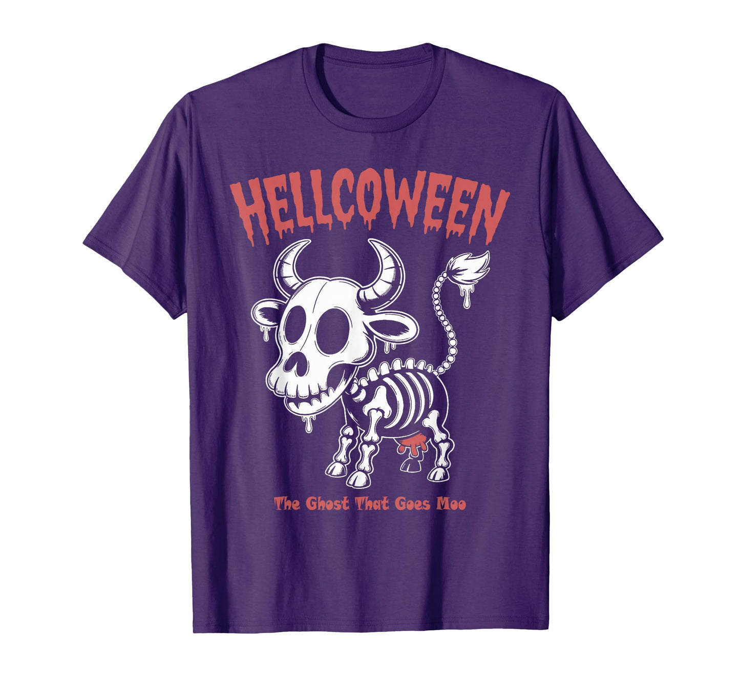 Spooky Cow Skeleton Hellcoween Halloween T-Shirt