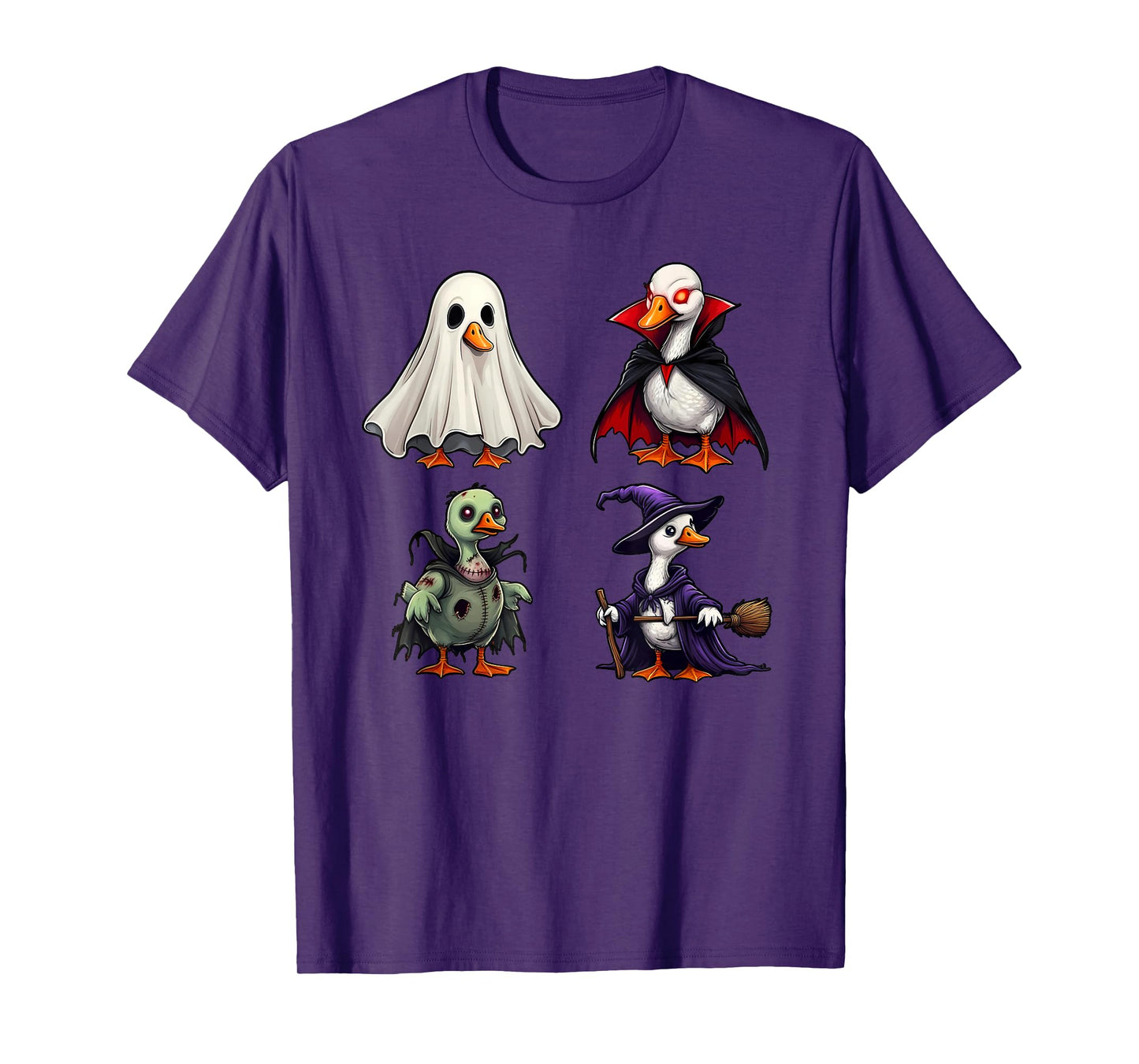Funny Goose Ghost Witch Zombie Halloween Costume Boys Girls T-Shirt