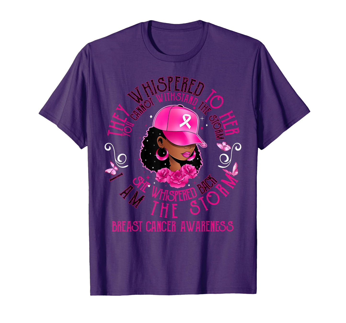 I'm The Storm Black Women Breast Cancer Survivor Pink Ribbon T-Shirt