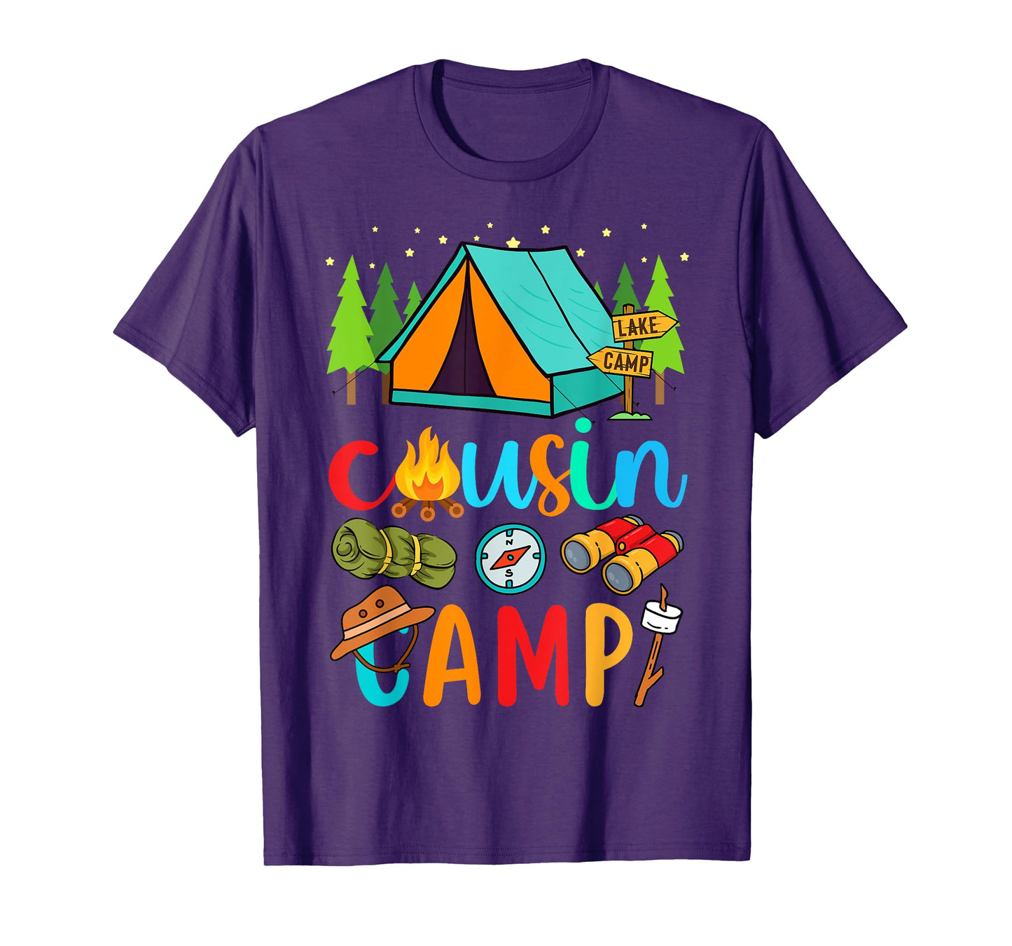 Funny Cousin Camp 2025 Family Vacation Summer Camping Crew T-Shirt