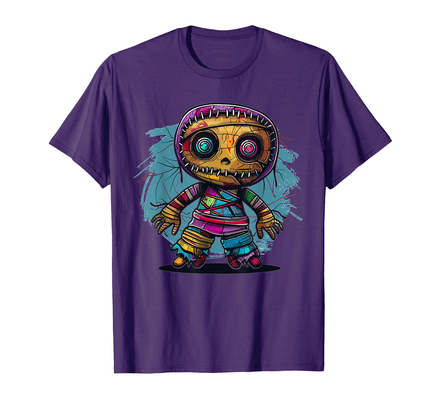 Cartoon Voodoo Doll Art I Kids Voodoo Doll Colorful Voodoo Doll T-Shirt