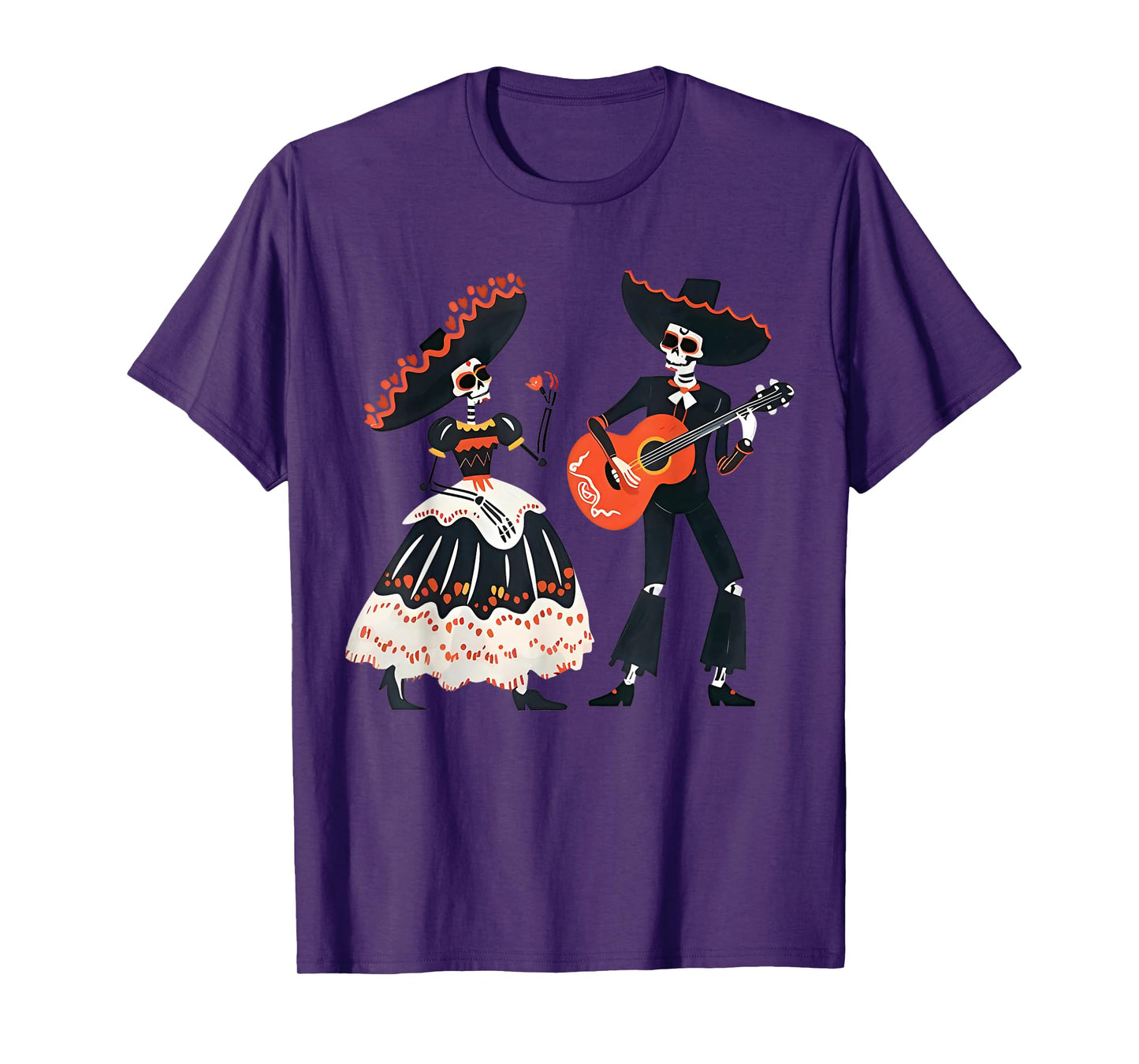 Dia De Los Muertos Dancing Skeletons Guitar Day of The Dead T-Shirt