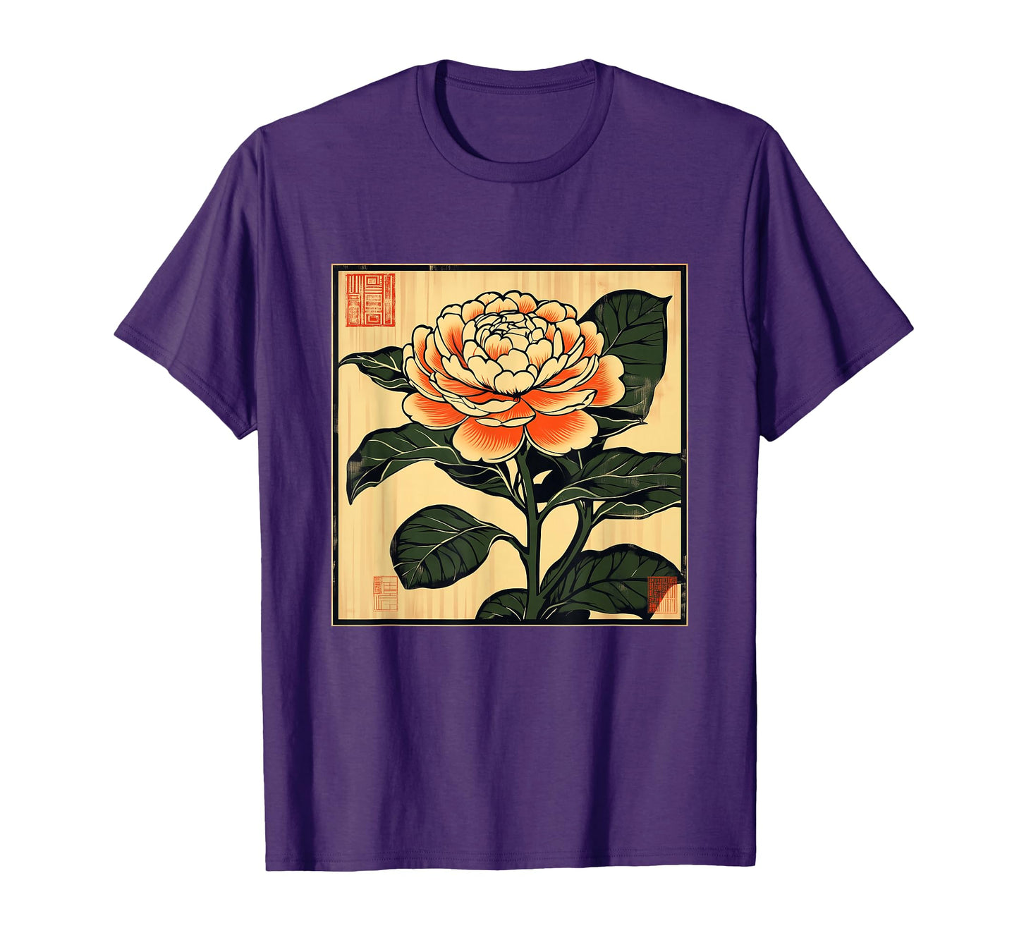 Vintage Japanese Camellia Flowers Retro Japan Floral Tsubaki T-Shirt