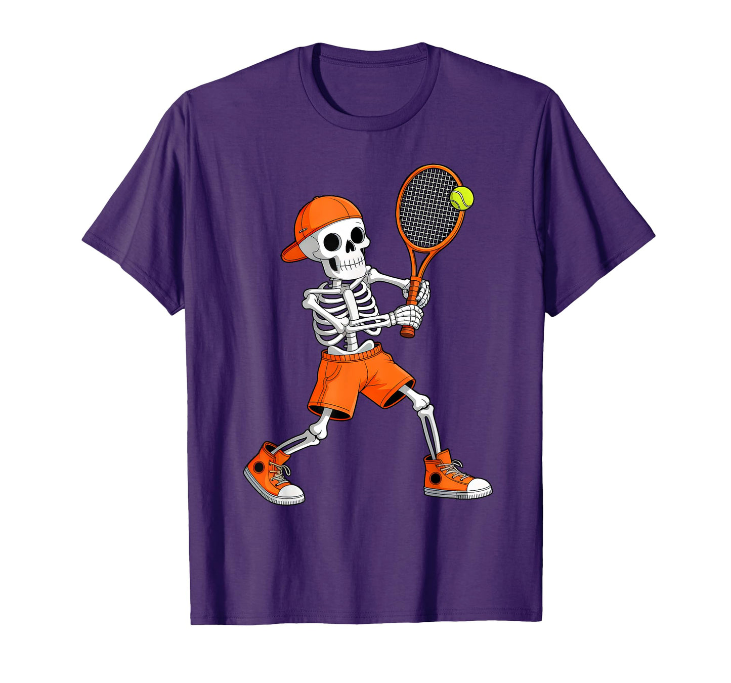 Funny Skeleton Play Tennis Halloween Costume Boys Men Kids T-Shirt