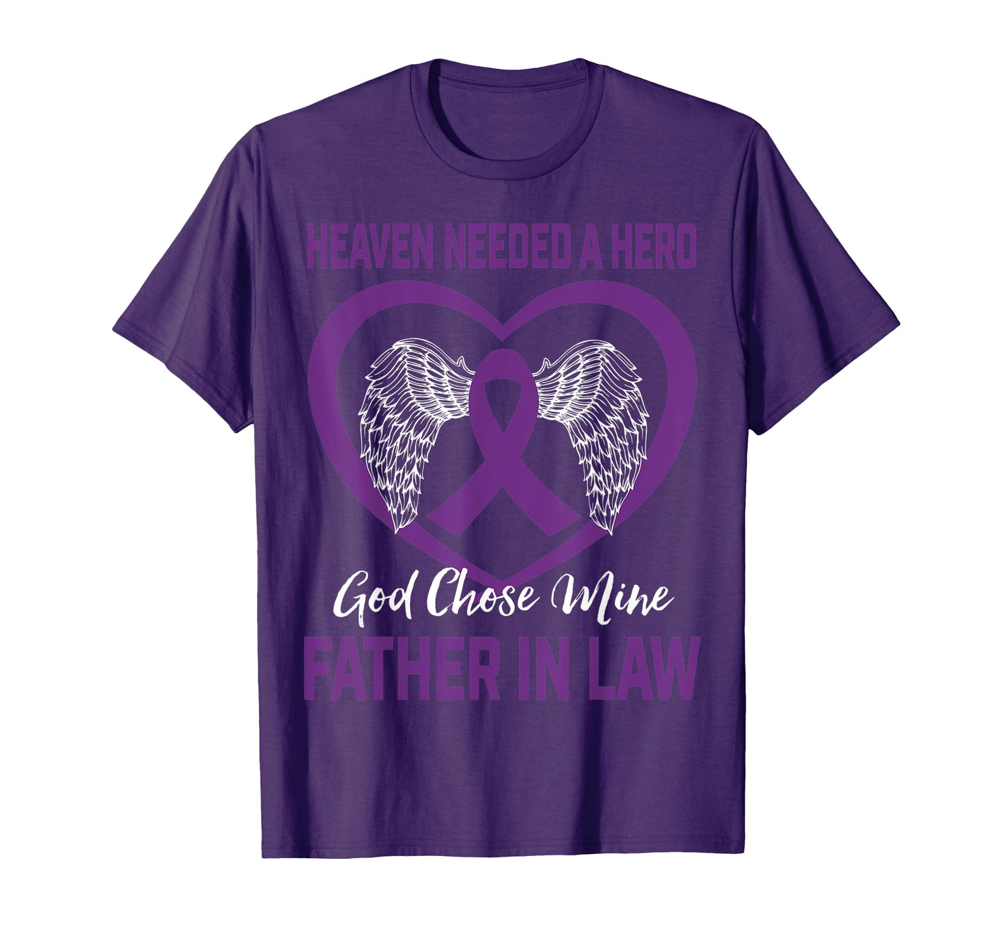 Heaven Needed a Hero Purple Alzheimers Father In Law Graphic T-Shirt