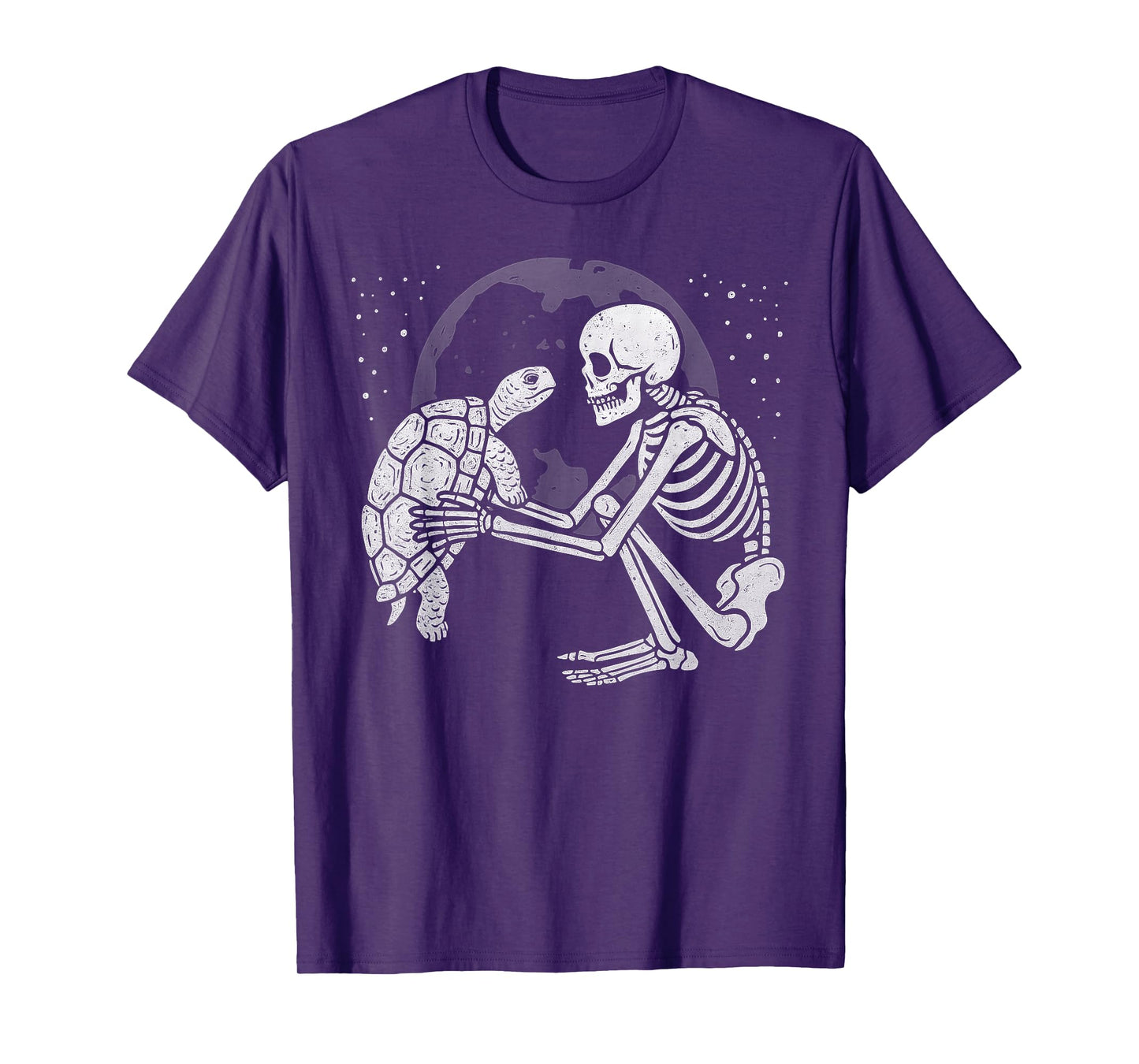 Tortoise Skeleton Moon Halloween Reptile Lover T-Shirt