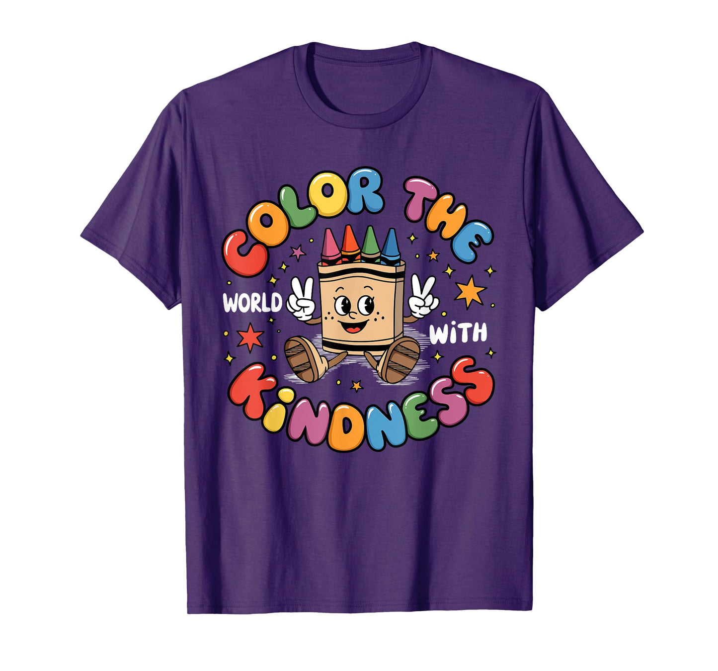 Color The World With Kindness Crayon Mental Health Awareness T-Shirt