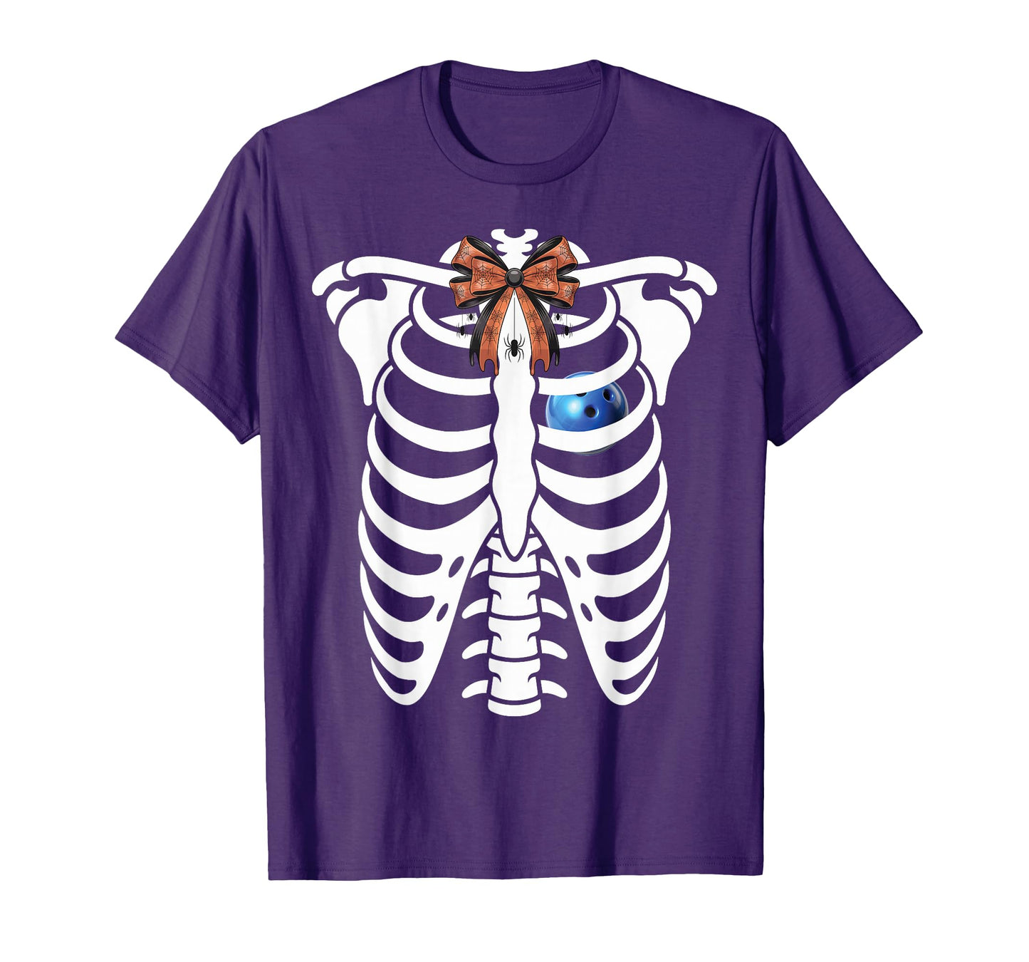 Skeleton Rib cage Halloween Bowling Costume Lovers T-Shirt