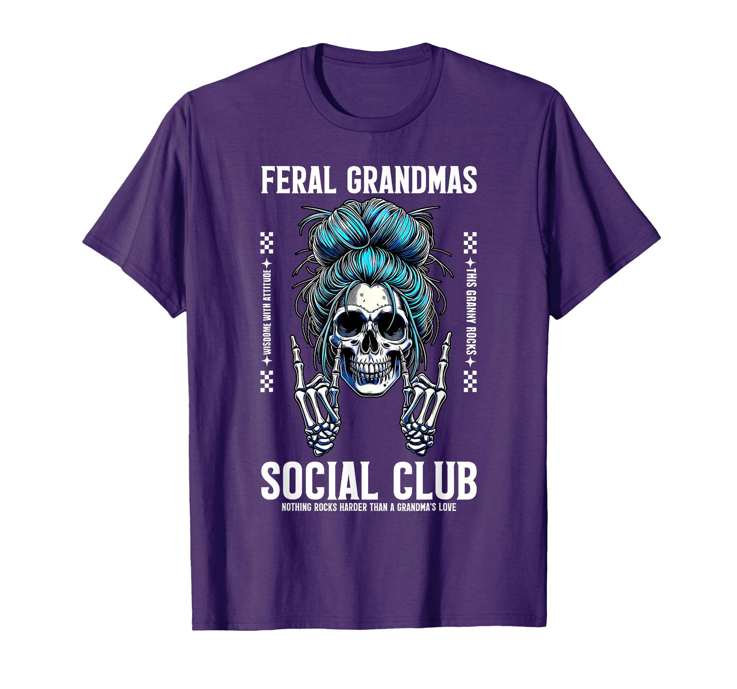 Funny Feral Grandmas Club Skeleton Coffee Grandmother Mom T-Shirt