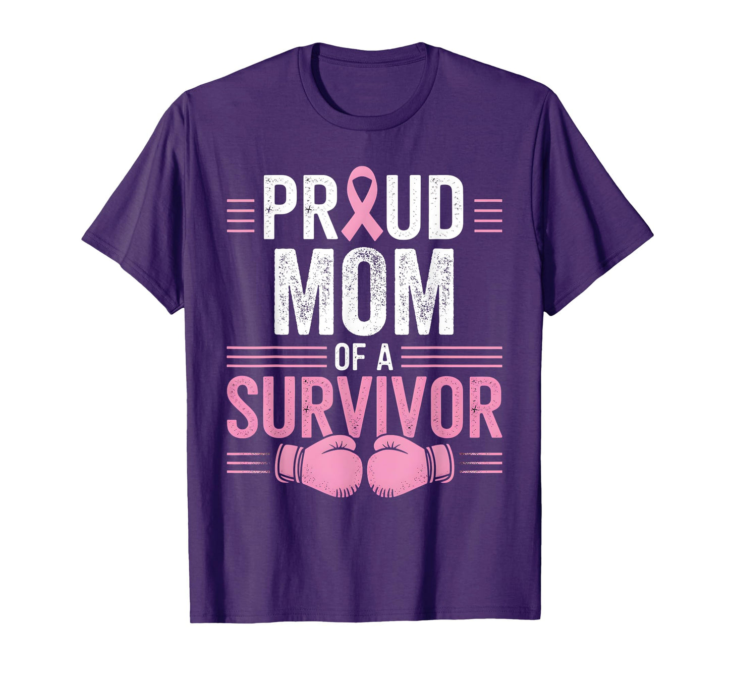Proud Mom of a Survivor Breast Cancer Awareness Family T-Shirt