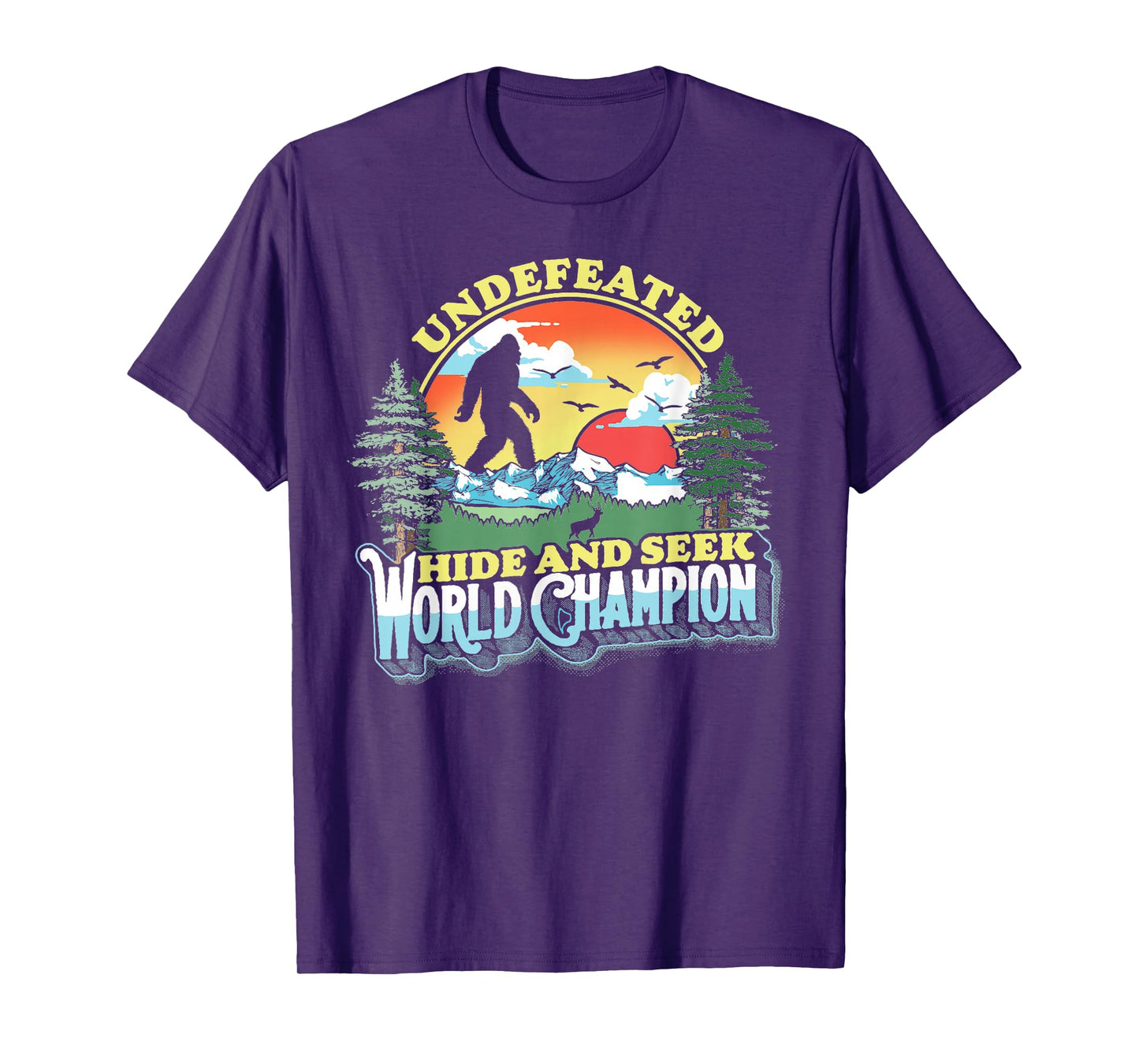 Bigfoot Undefeated Hide and Seek World Champion Vintage 80s T-Shirt