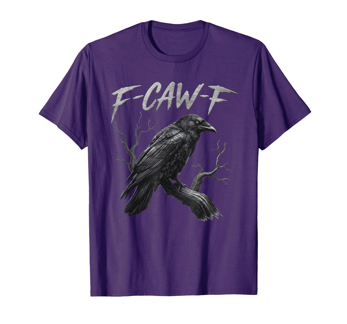 Black Crow, F-Caw-F Funny Black Bird Moon Gothic Adult Humor T-Shirt