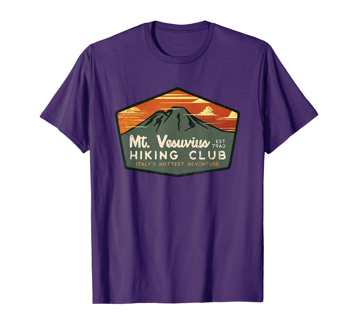 Retro Vesuvius Hiking Tourism For Italy Travel Vintage Tee T-Shirt
