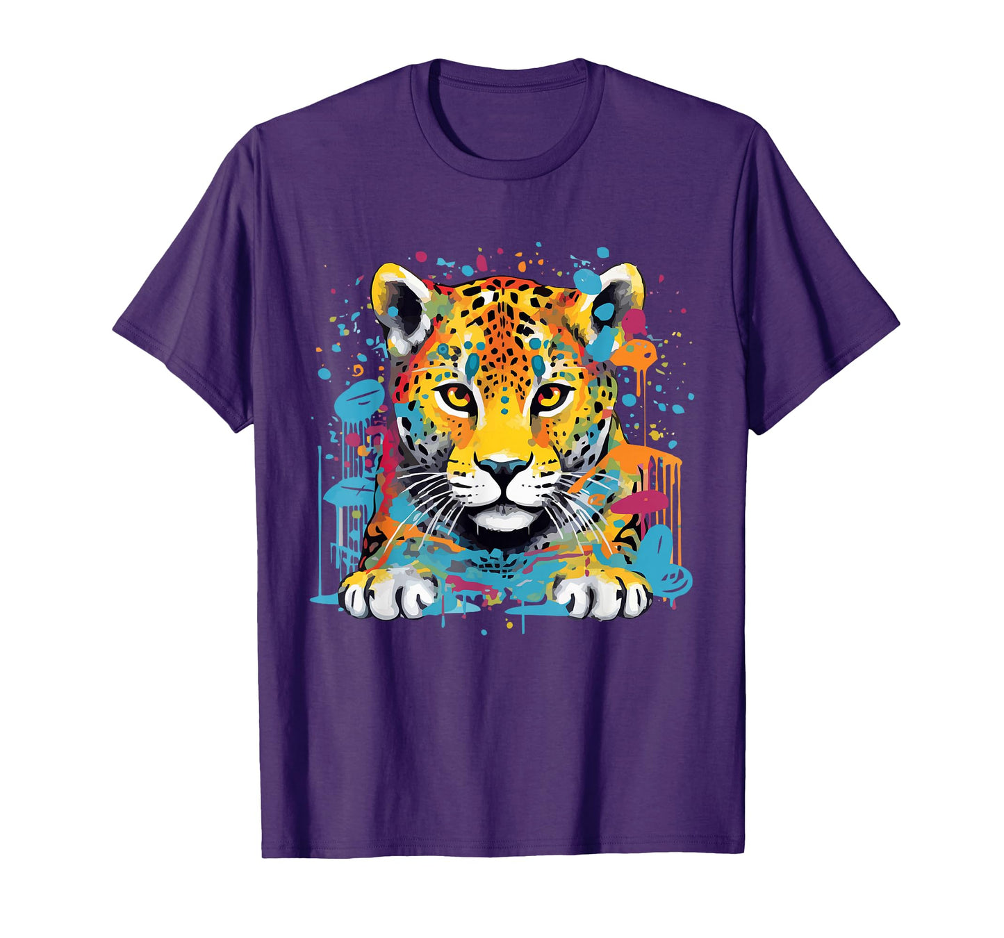 Jaguar Big Cat Splash Art Graphic Design Men Women Kids T-Shirt