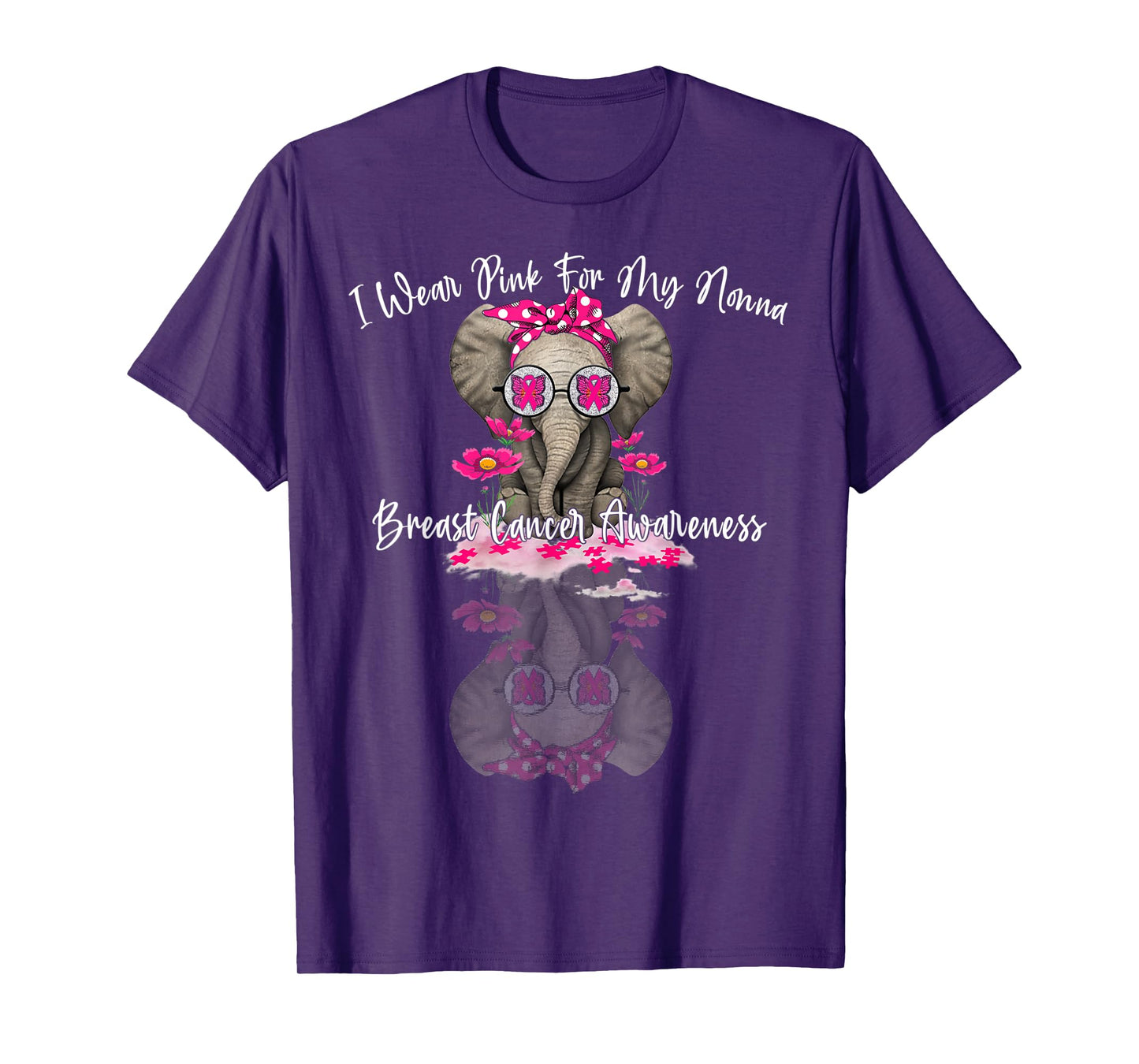 mb I Wear Pink For My Nonna Elephant Breast Cancer T-Shirt