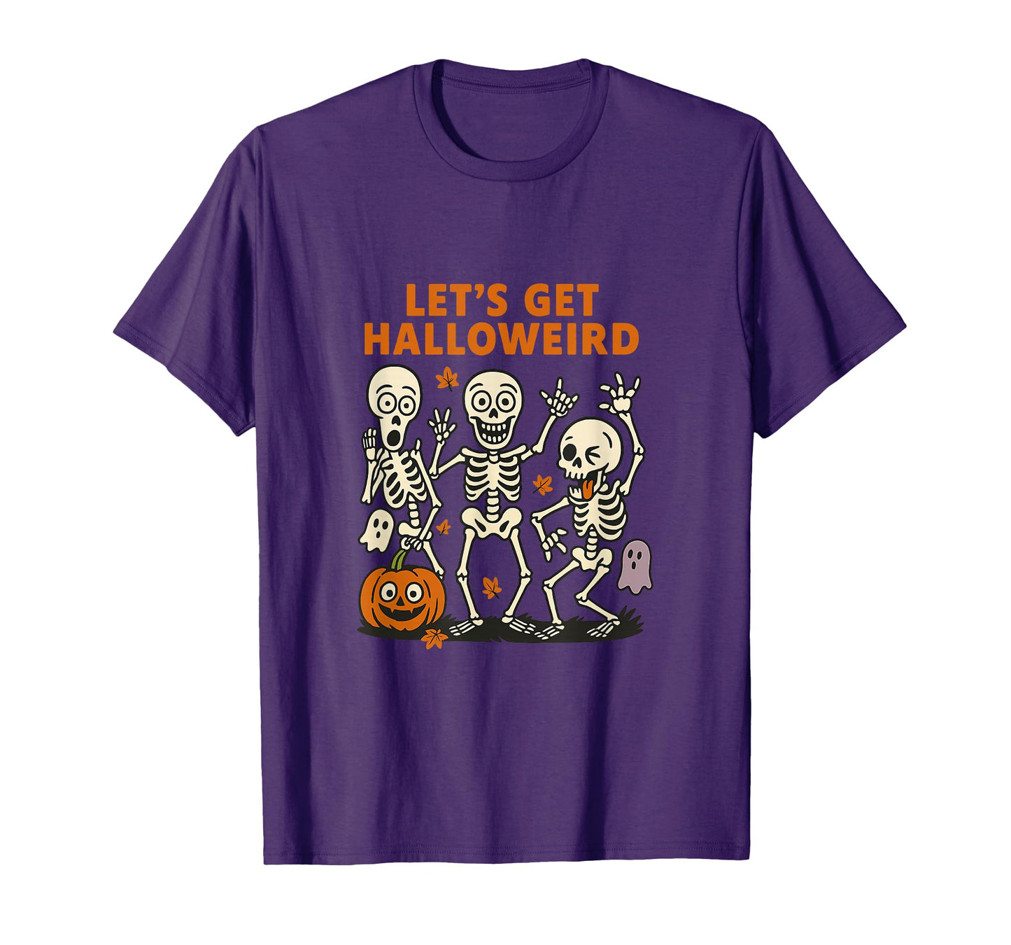 Skeleton Halloween Short Sleeve Casual Funny Halloween Party T-Shirt