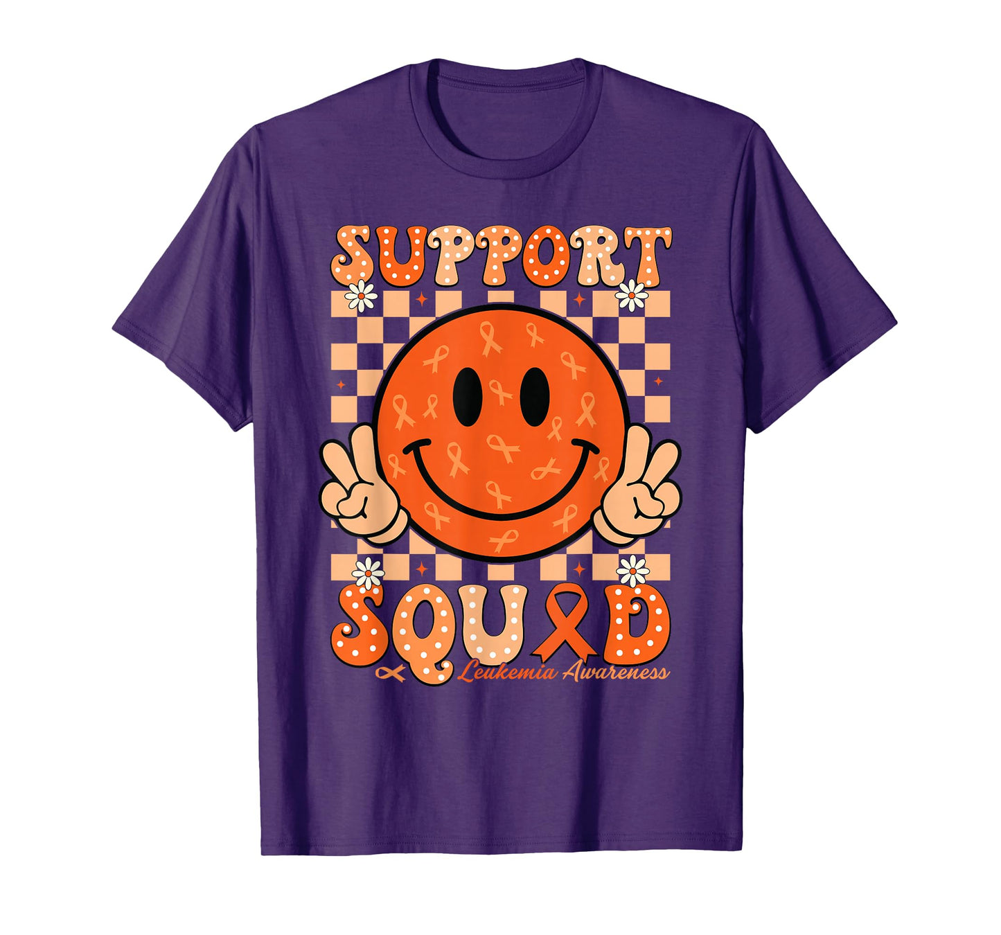 Groovy Motivational Support Squad Leukemia Awareness T-Shirt