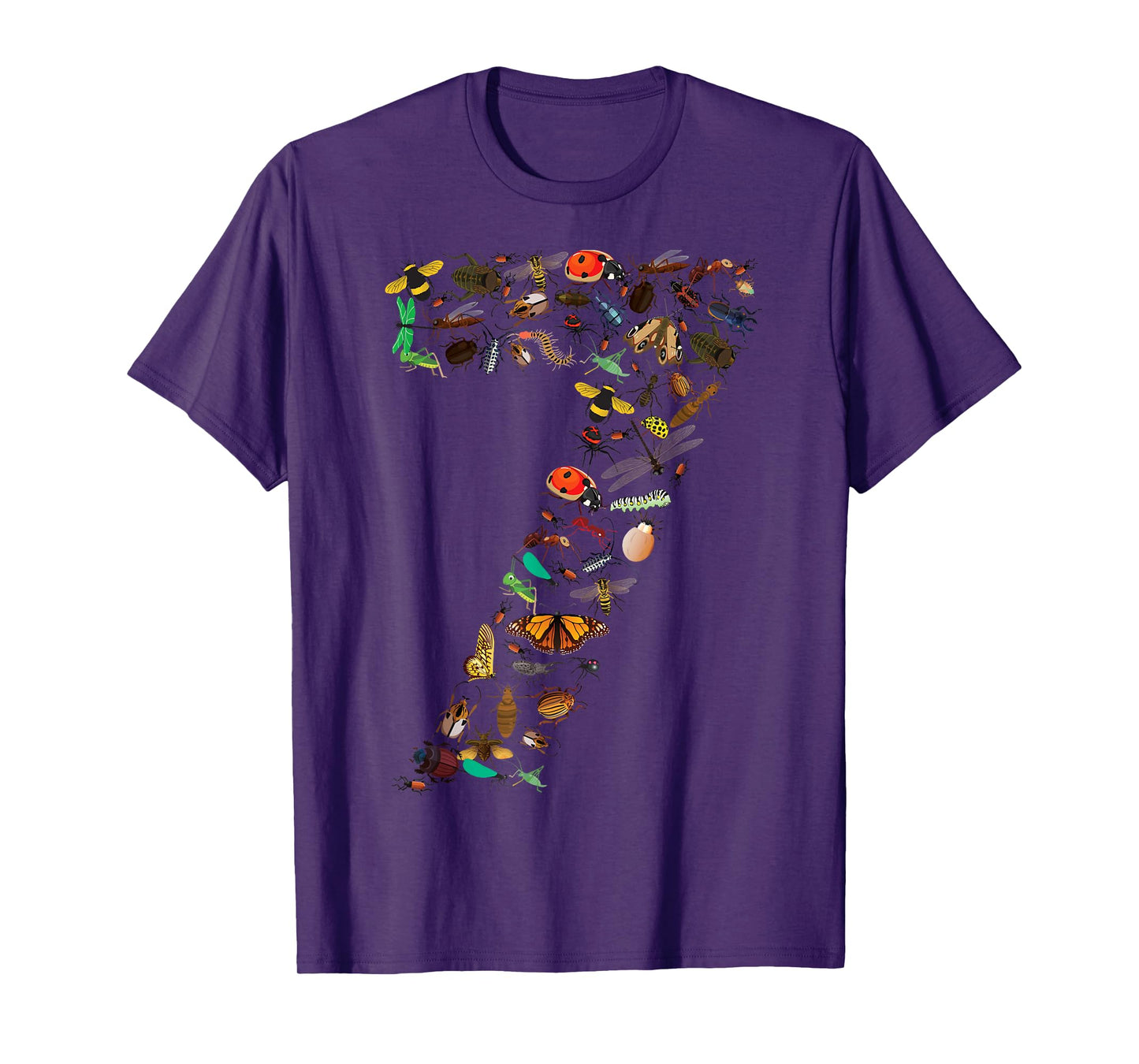 Funny Bugs 7th Birthday Gift | Cute 7 Years Old Boy Girl Kid T-Shirt