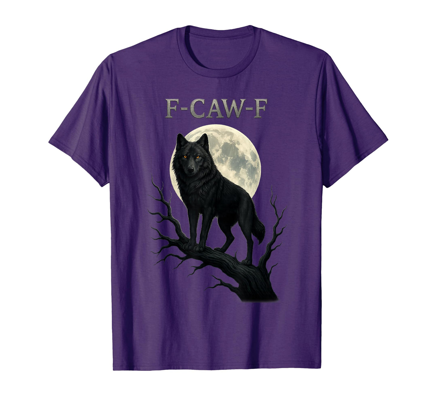 F-Caw-F Wolfdog Moonshade Graphic Tee Gothic Funny Novelty T-Shirt
