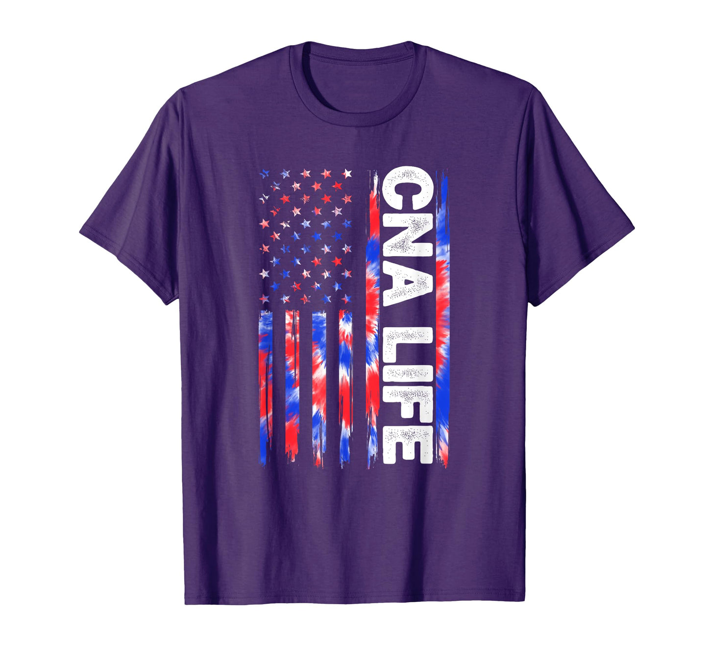 CNA Life Nurse Tie Dye American Flag Fourth 4th Of July CNA T-Shirt for Women Men