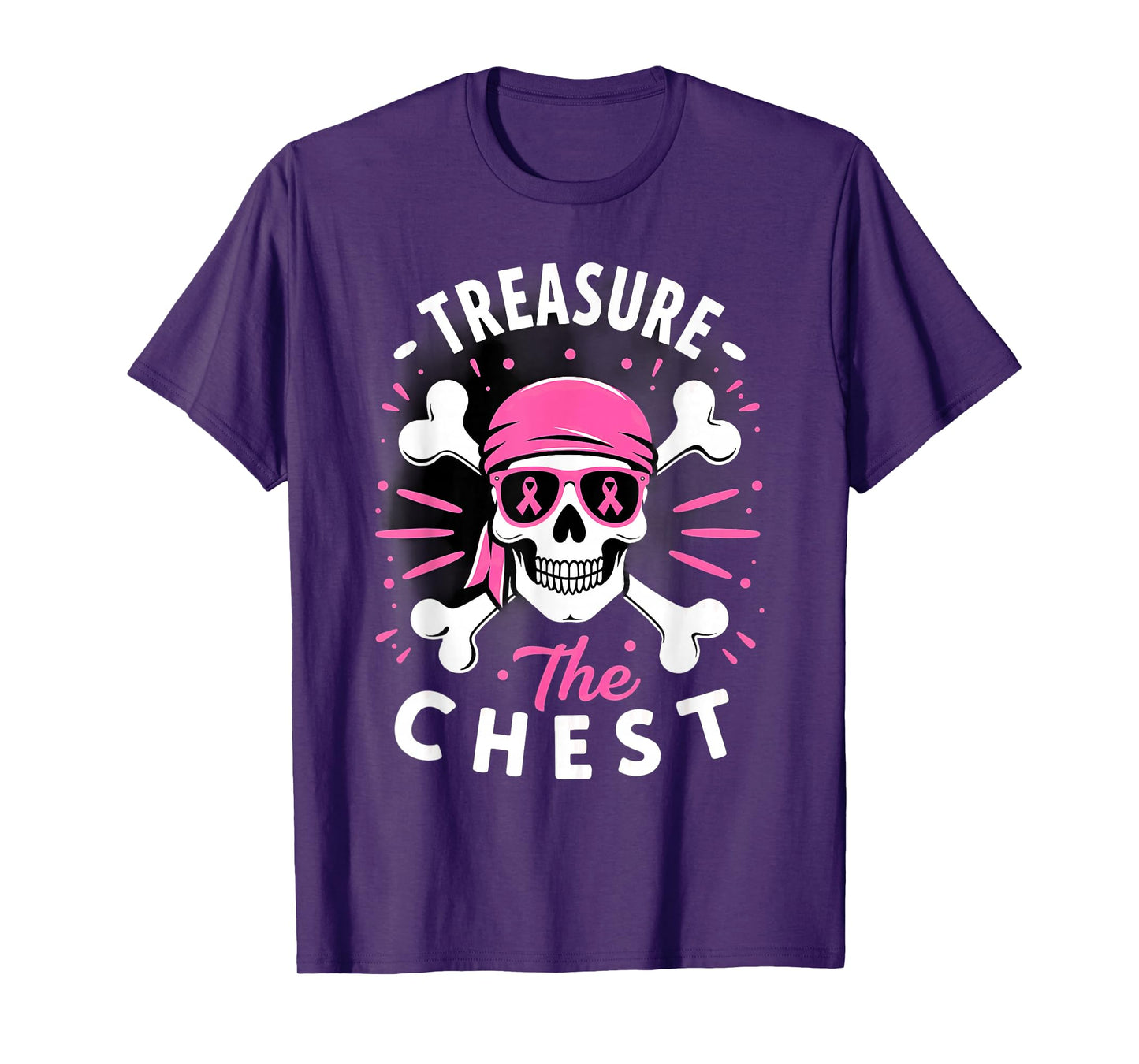 Breast Cancer Awareness Pirate Treasure the Chest T-Shirt