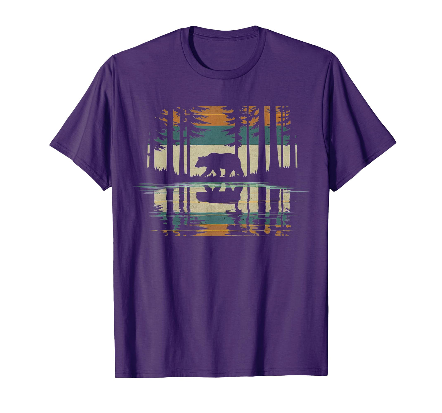 Trees Reflection Wild Forest Nature Animal Bear Outdoor T-Shirt
