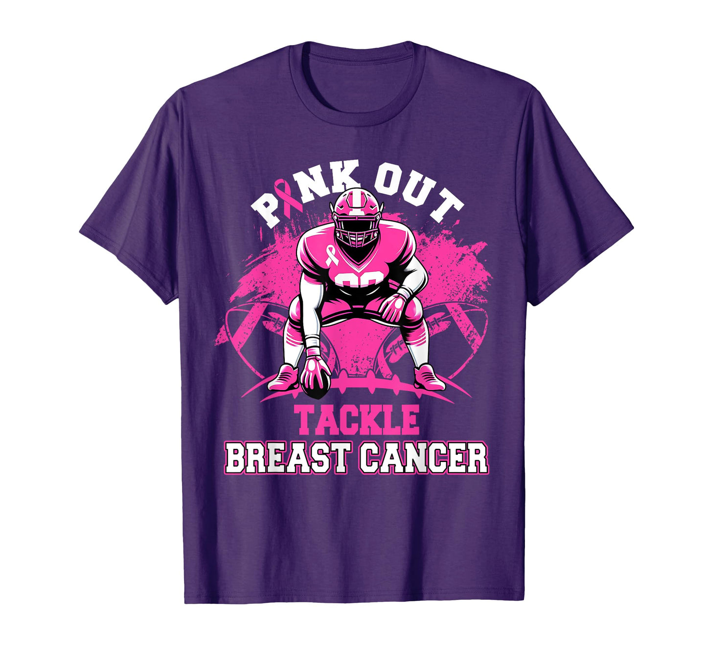 Pink Out Tackle Breast Cancer Awareness American Football T-Shirt