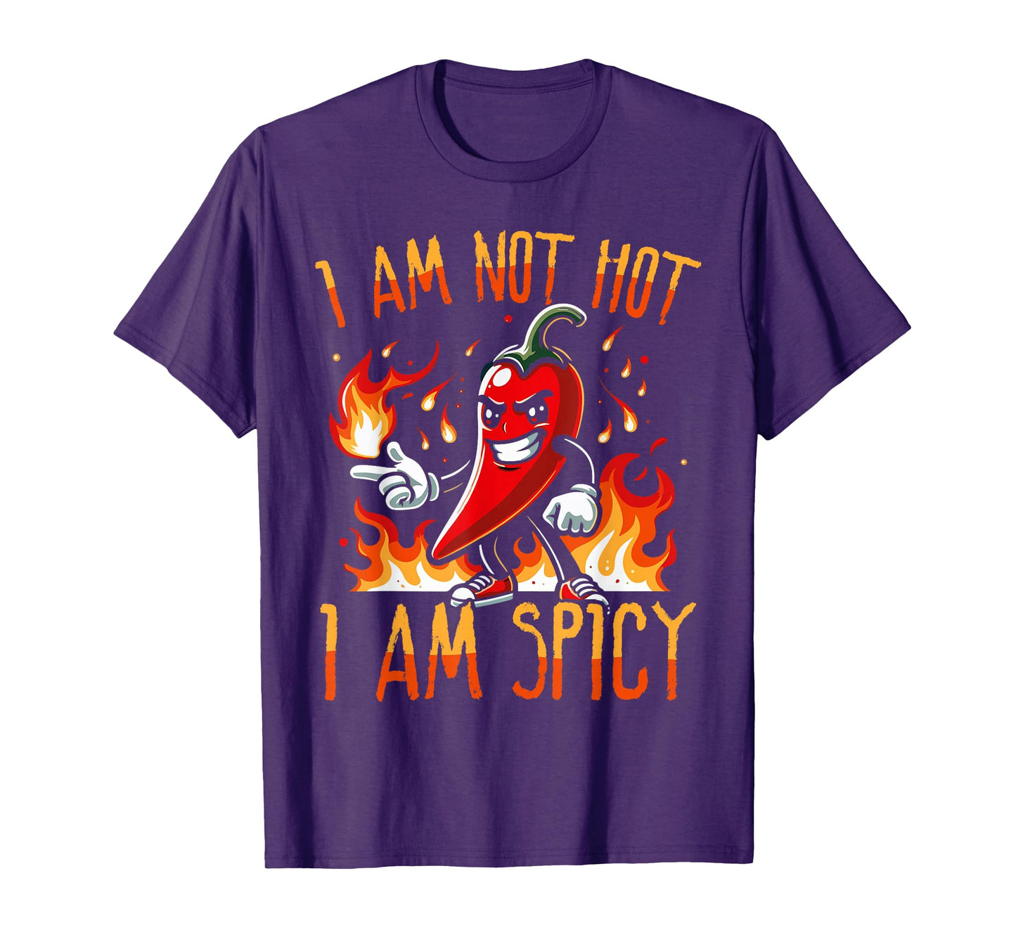 I Am Not Hot I Am Spicy Funny Chili Pepper Food Humour T-Shirt
