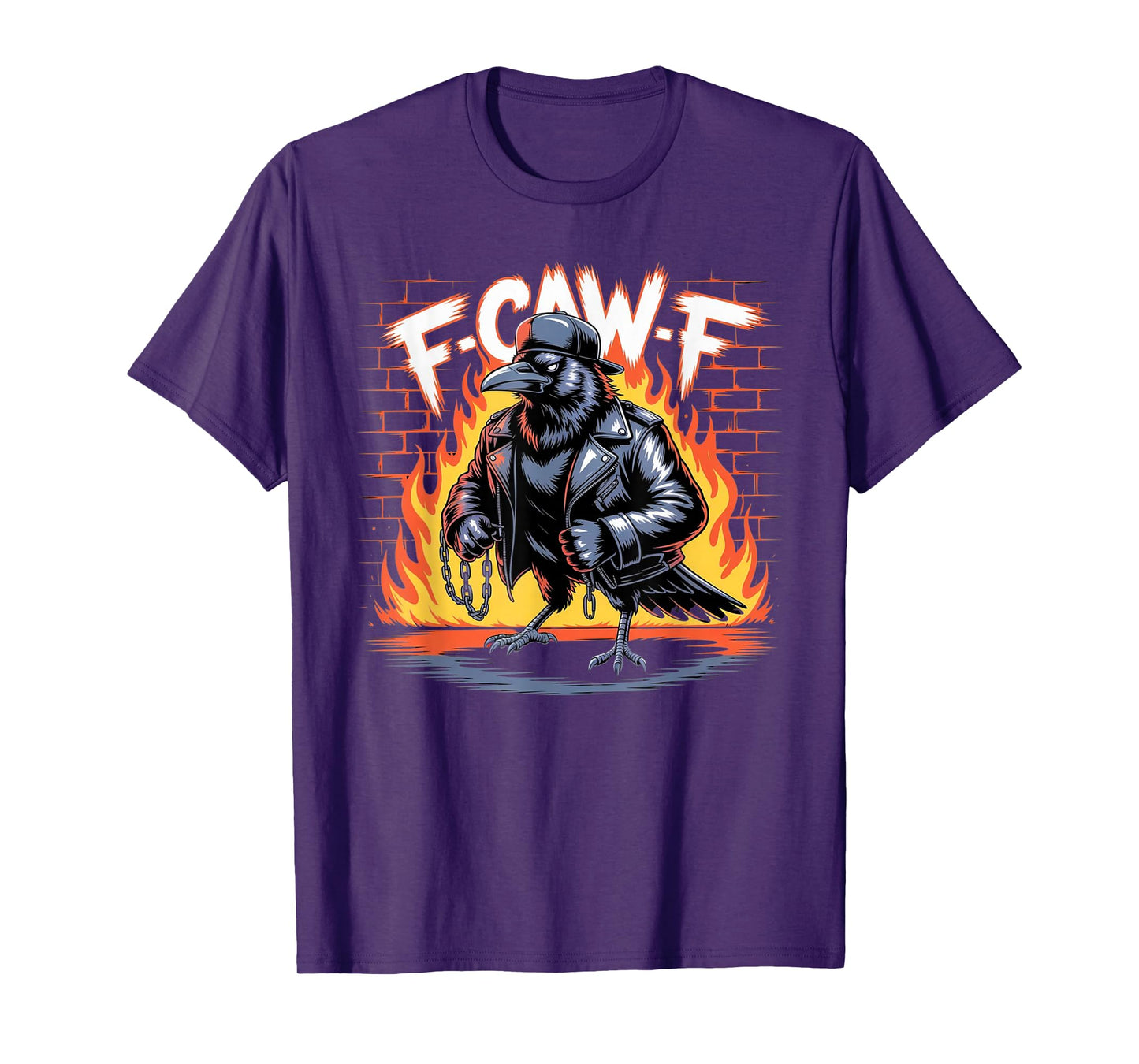 F-CAW-F Crow Cool Raven Punk Rock Streetwear Halloween Squad T-Shirt