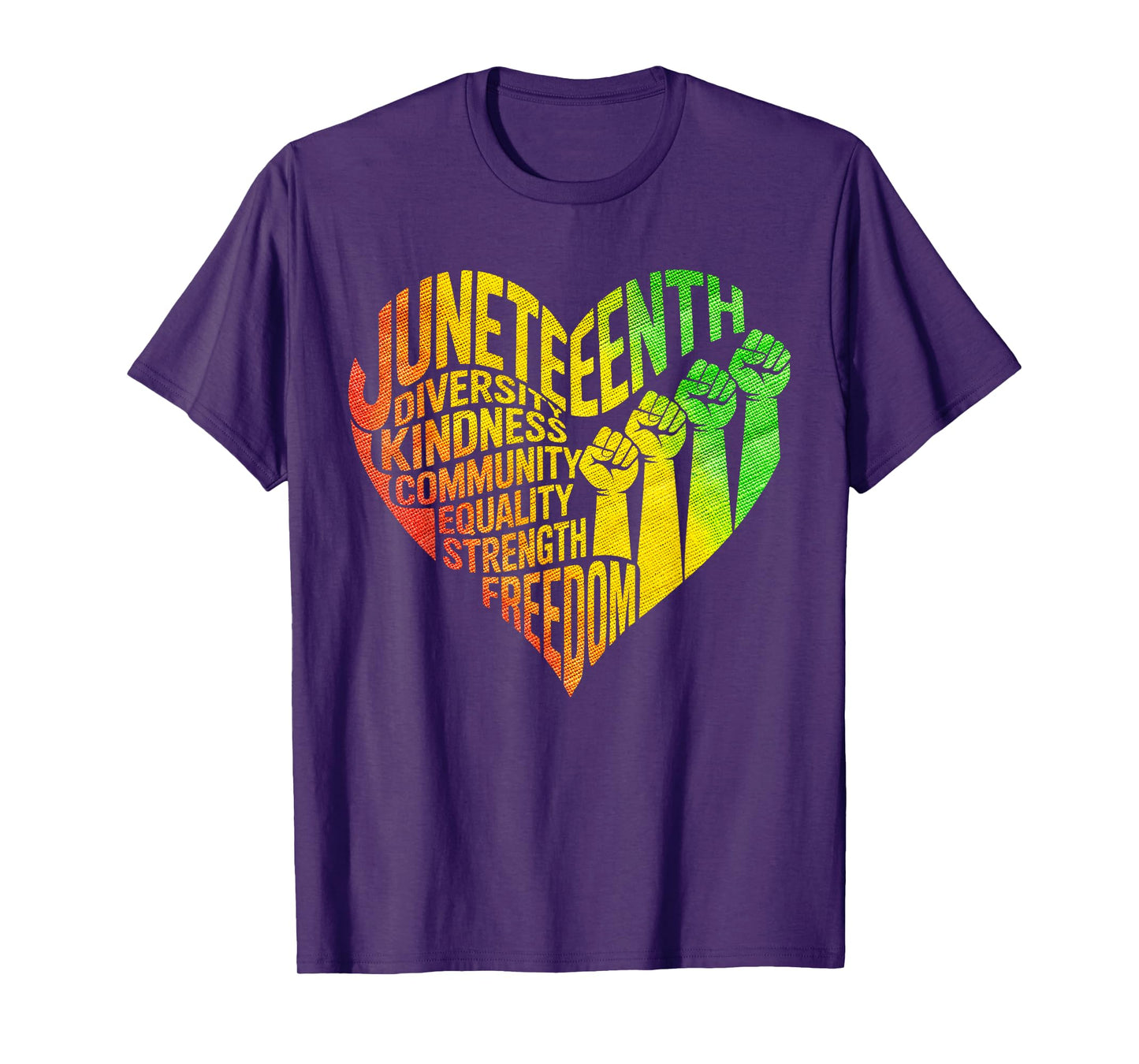 Tie Dye Juneteenth Heart Fists Black History African Melanin T-Shirt