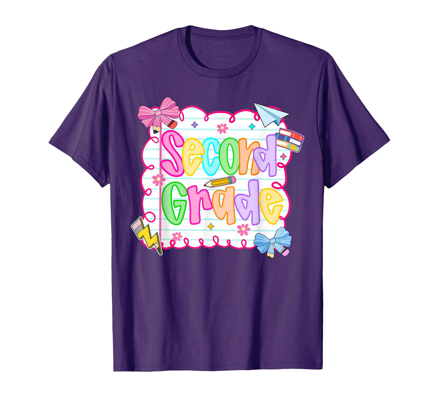 HUGvyn Back to School: Cute Second Grade Preppy Teacher Girl T-Shirt