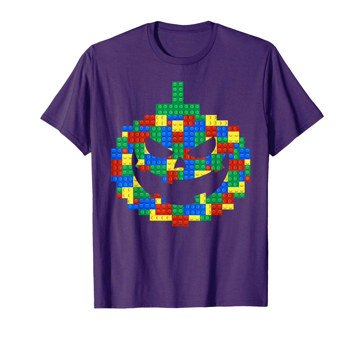 Funny Pumpkin Blocks Building Happy Halloween Master Builder T-Shirt
