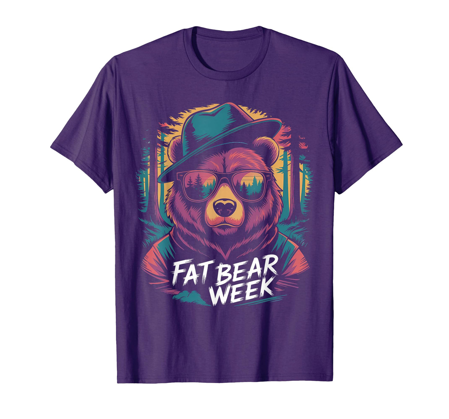 Fat Bear Week Retro Bear Sunglasses Nature Lovers T-Shirt