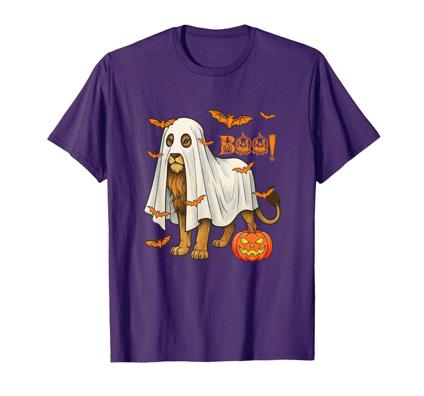 Boo Halloween Lion Cosplay Ghost Costume Animal Lover T-Shirt