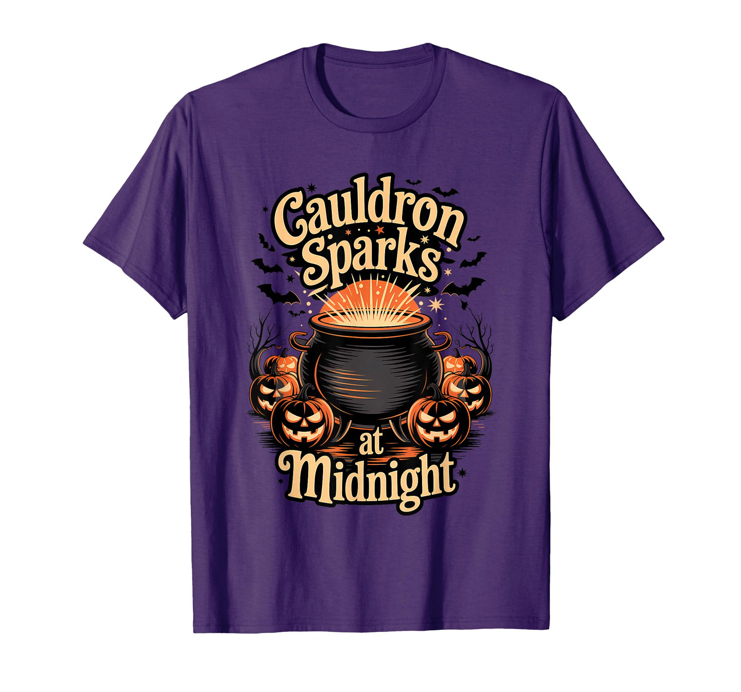 Cauldron Sparks at Midnight Funny Magic Halloween T-Shirt