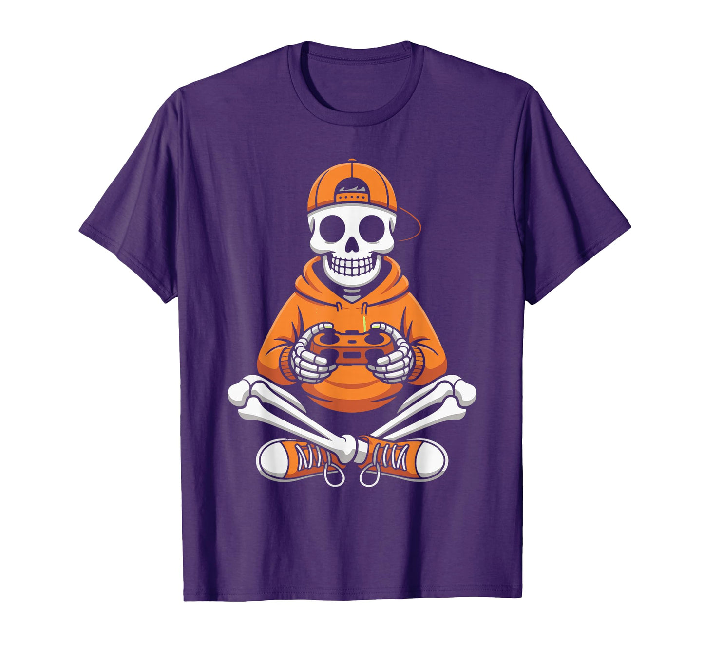 Funny Skeleton Video Game Halloween Gaming Boys Gamers Gamer T-Shirt
